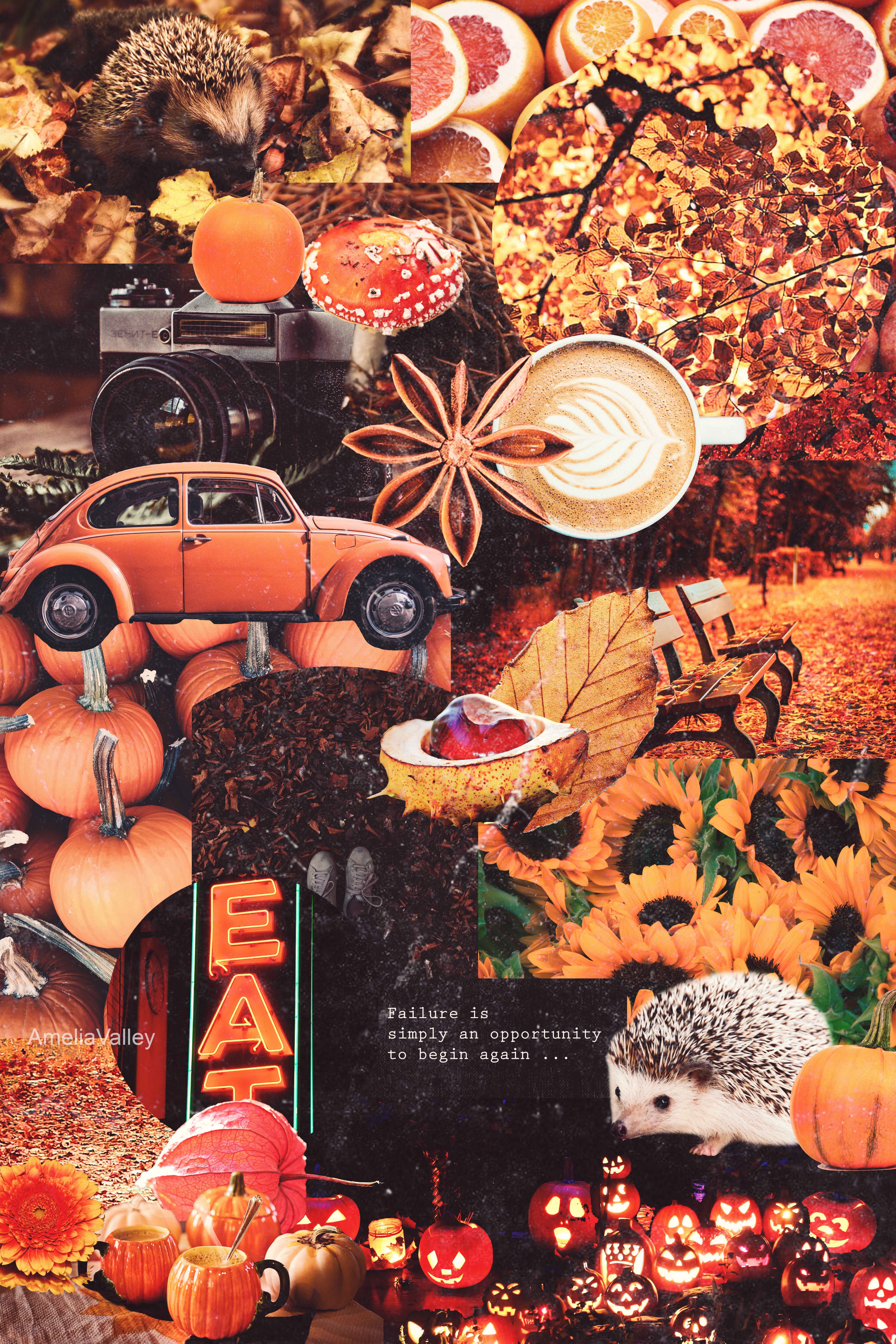 Halloween collage Poster by AmeliaValley. Fall wallpaper, Fall backrounds, iPhone wallpaper fall