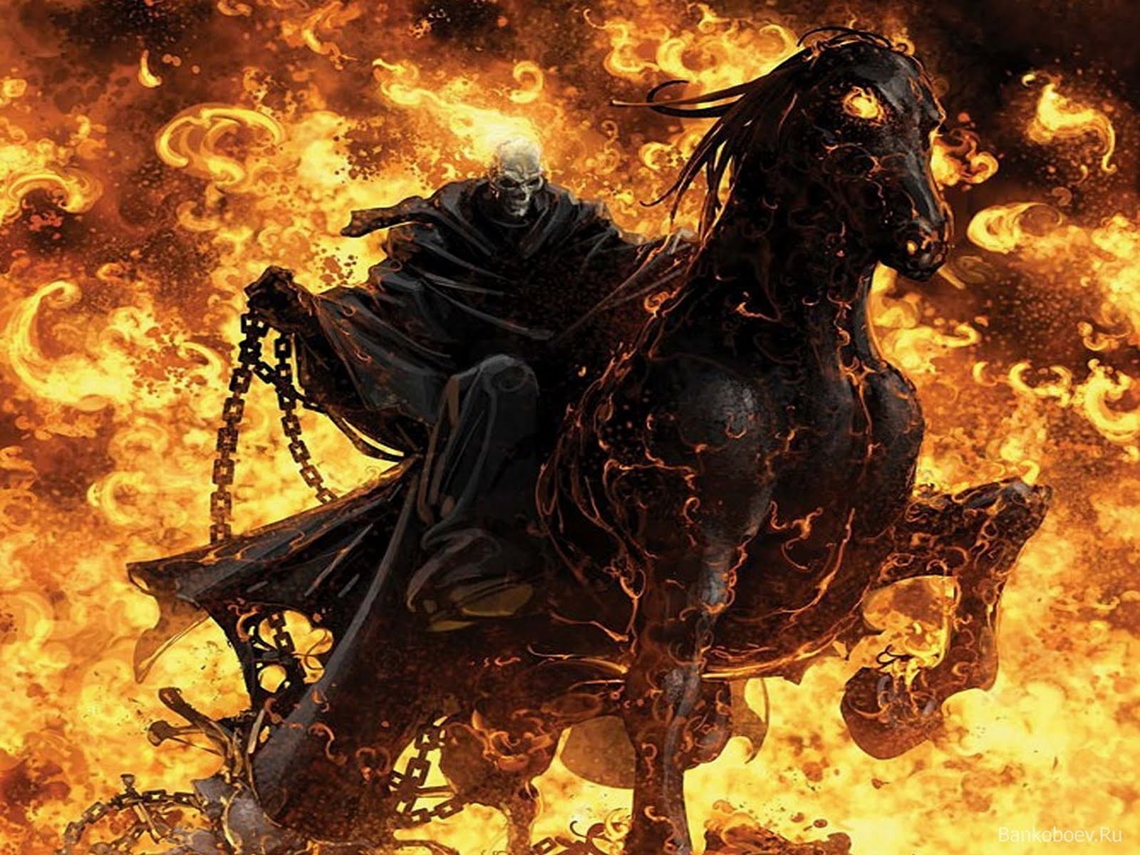 Ghost Rider Riding Horse