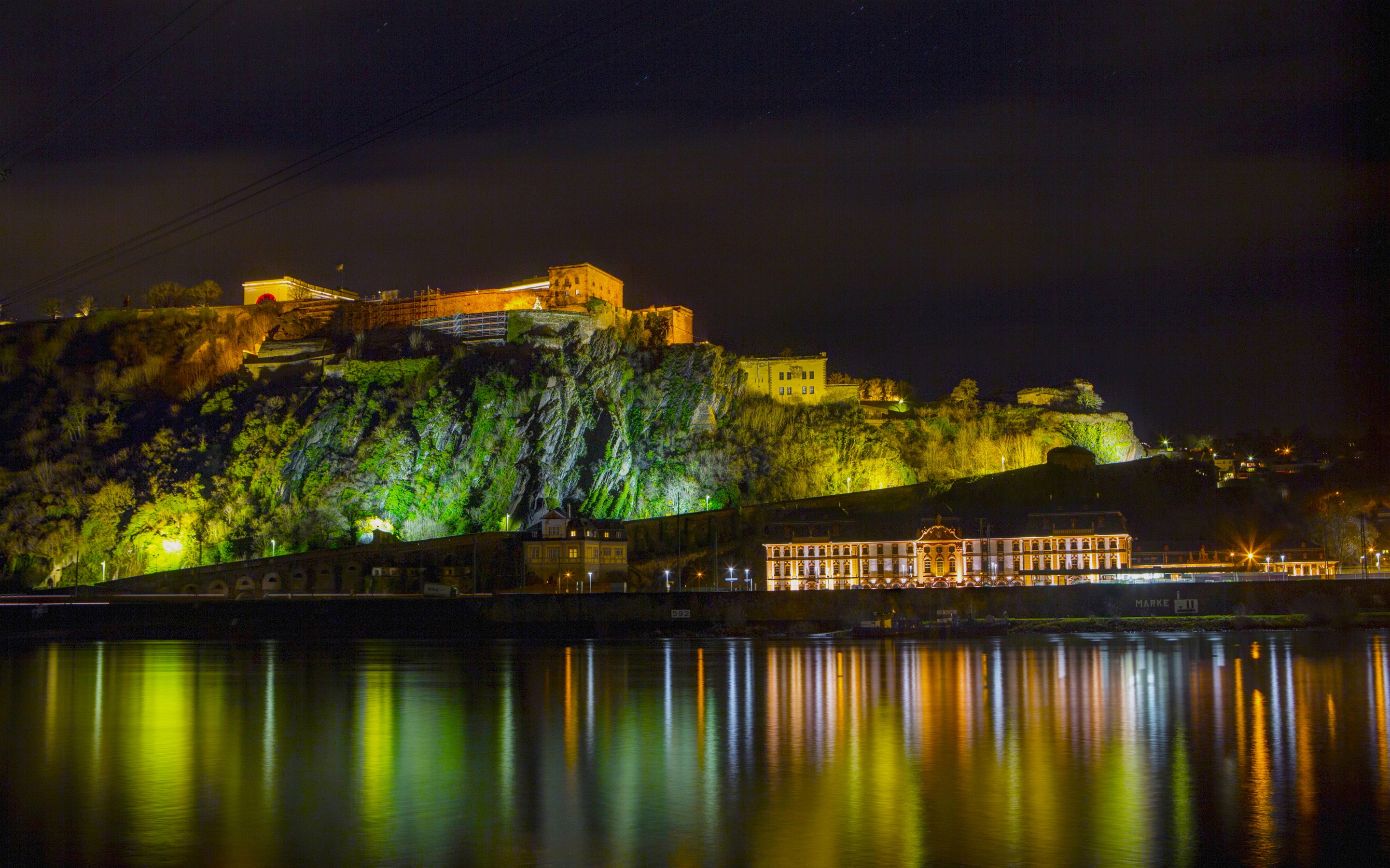 Wallpaper Koblenz, Germany, lights, night, river, houses 2880x1800 HD Picture, Image