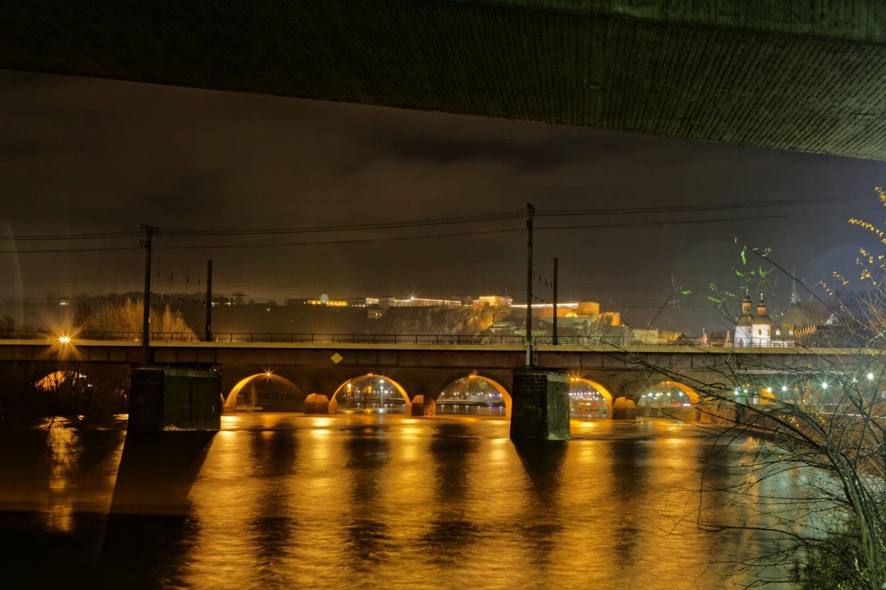 Wallpaper Germany Rivers Bridges Koblenz Night Cities, free desktop photo 402313. Night city, Koblenz, City