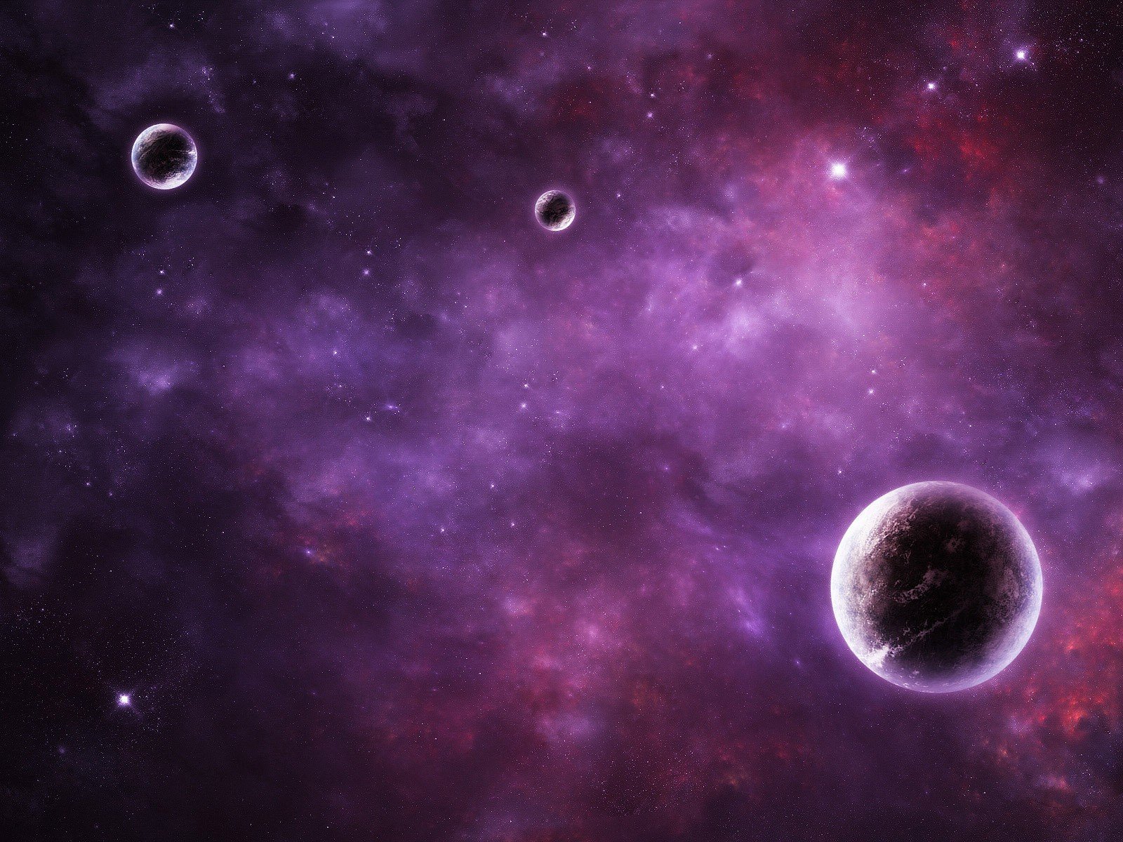 Wallpaper, 1600x1200 px, galaxies, nebulae, outer, pink, planets, purple, space, stars 1600x1200