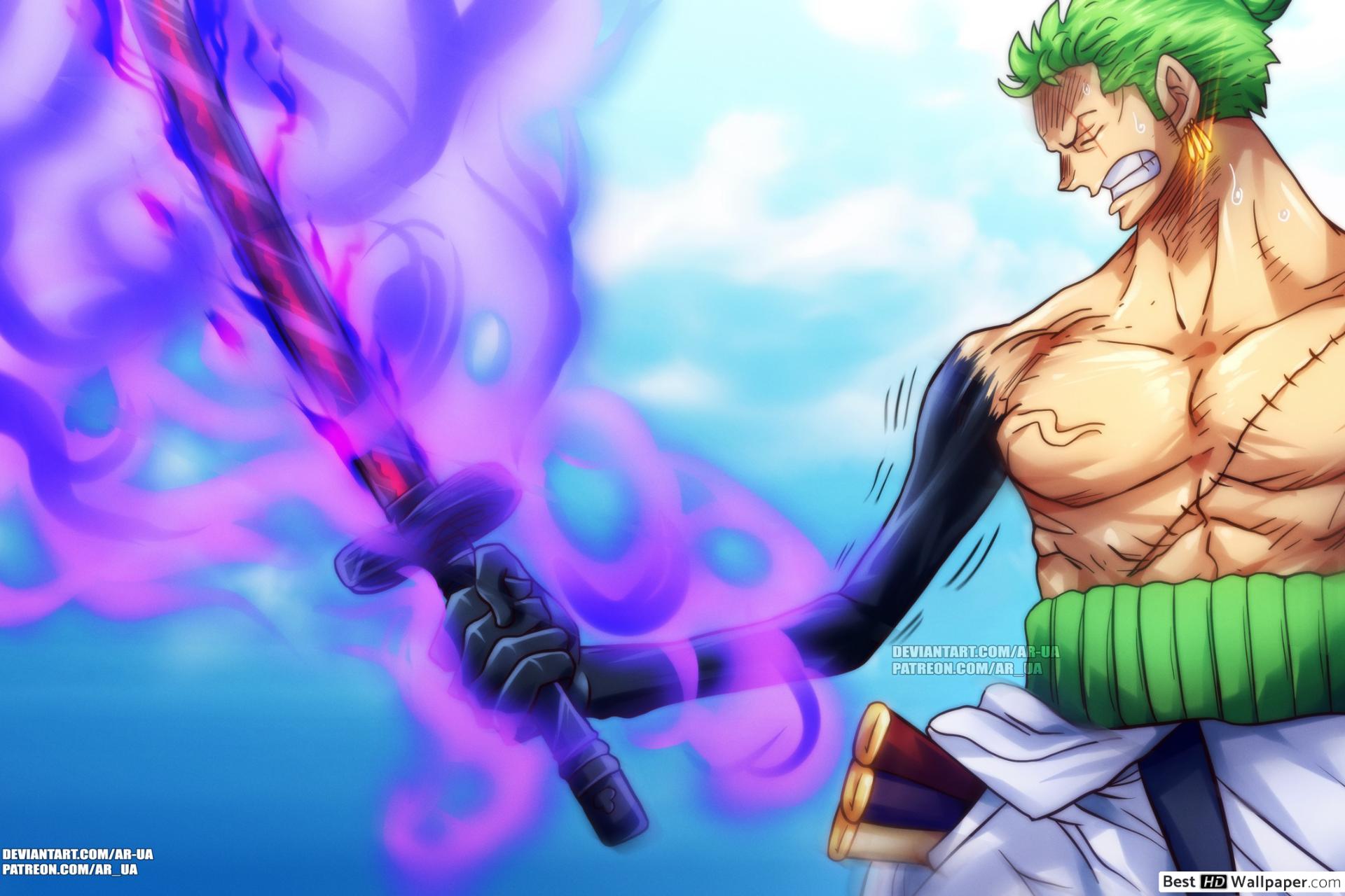 One Piece Zoro Haki Absorbed by Enma Sword HD wallpaper download
