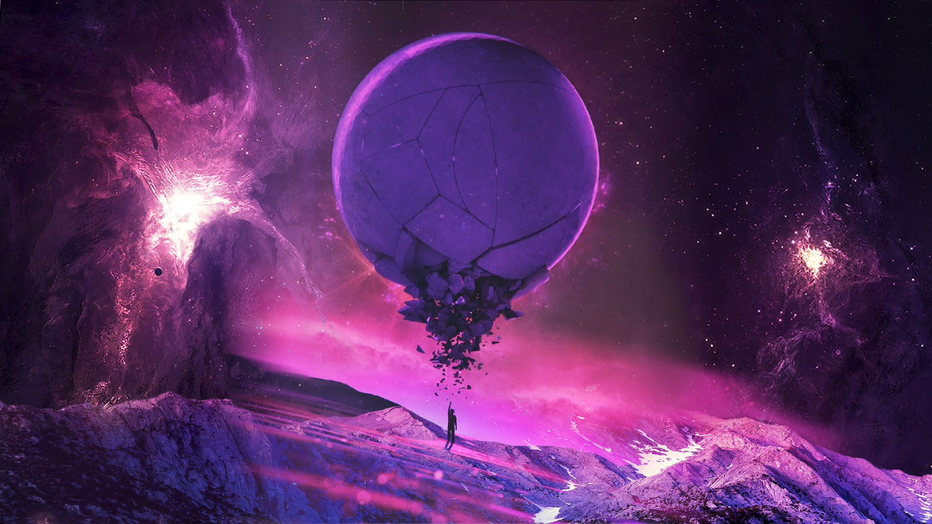 purple, Pink, Universe, Stars, Planet, Fantasy Art, Space Wallpaper HD / Desktop and Mobile Background