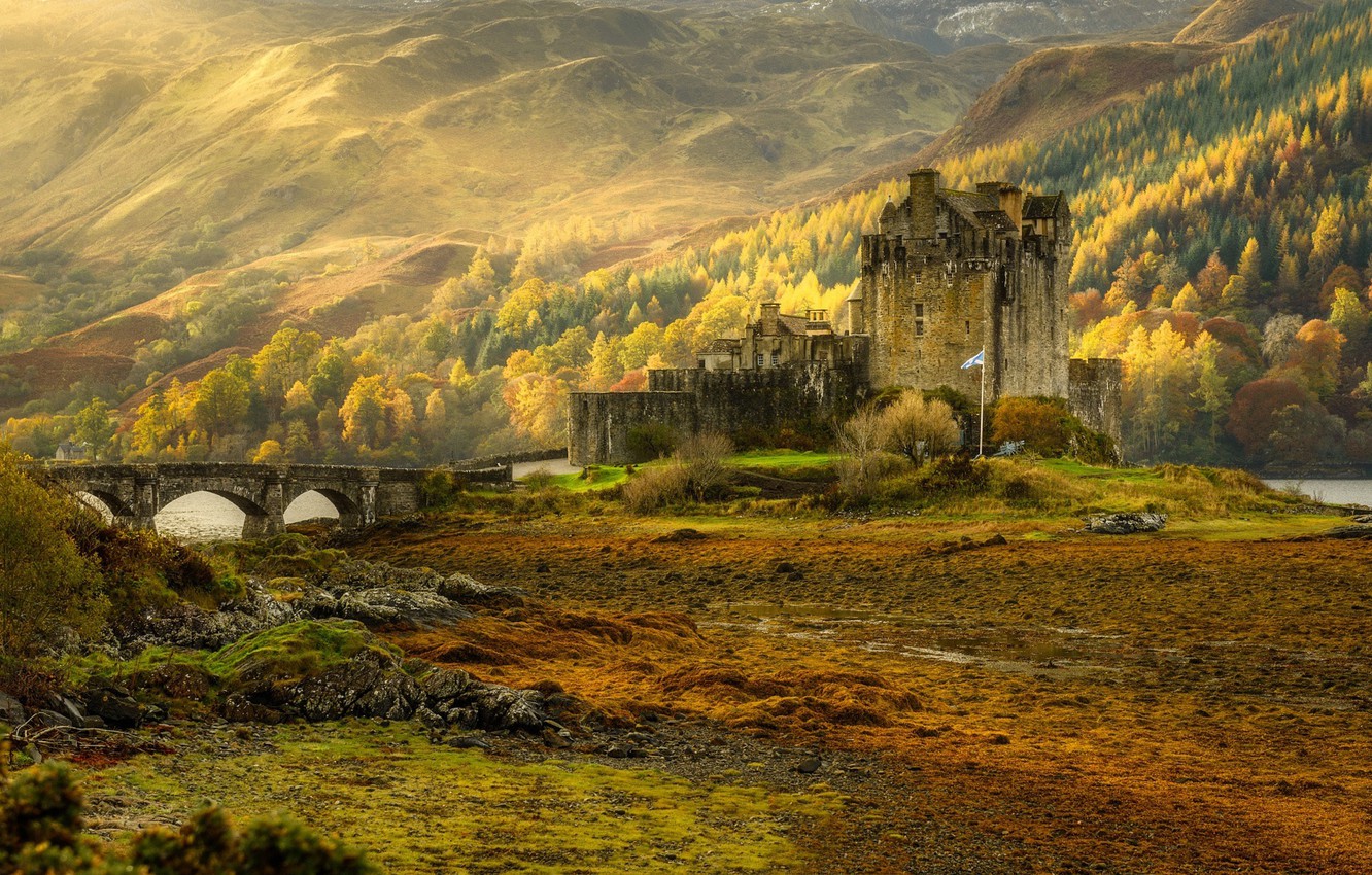 Wallpaper autumn, nature, Scotland, the Eilean Donan castle image for desktop, section пейзажи