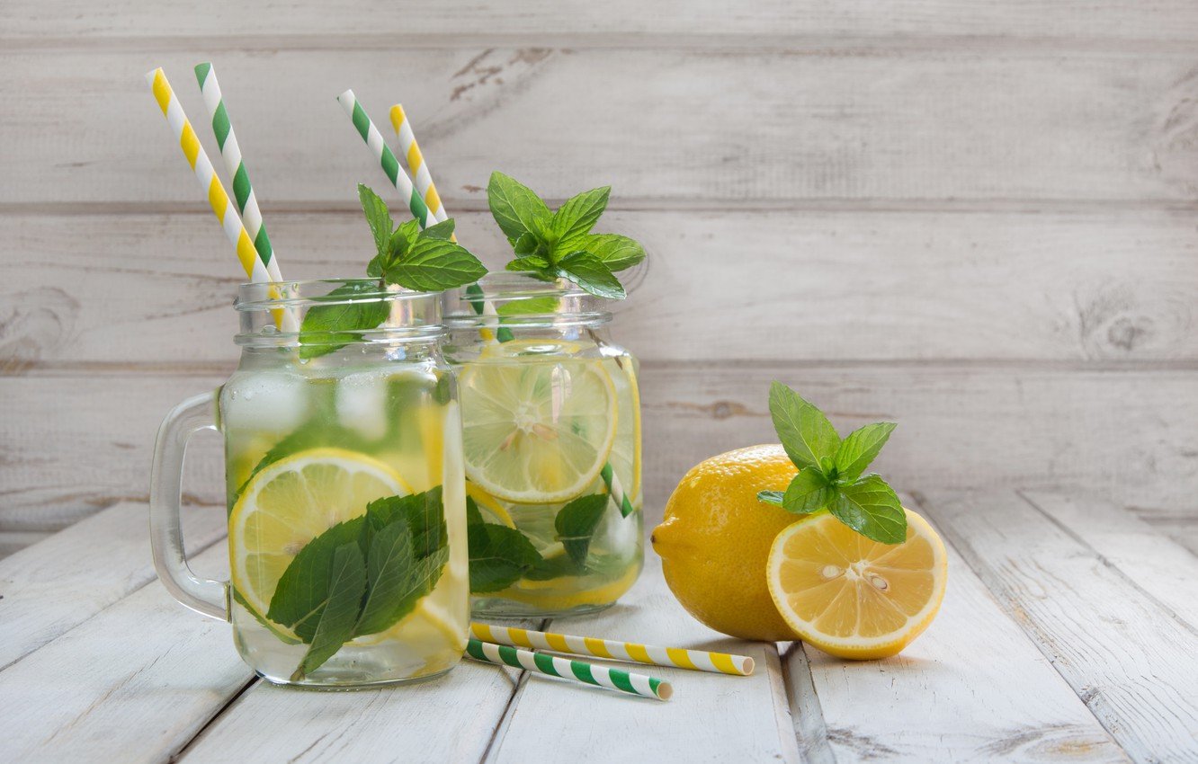 Wallpaper ice, summer, drink, mint, lemons, lemonade image for desktop, section еда