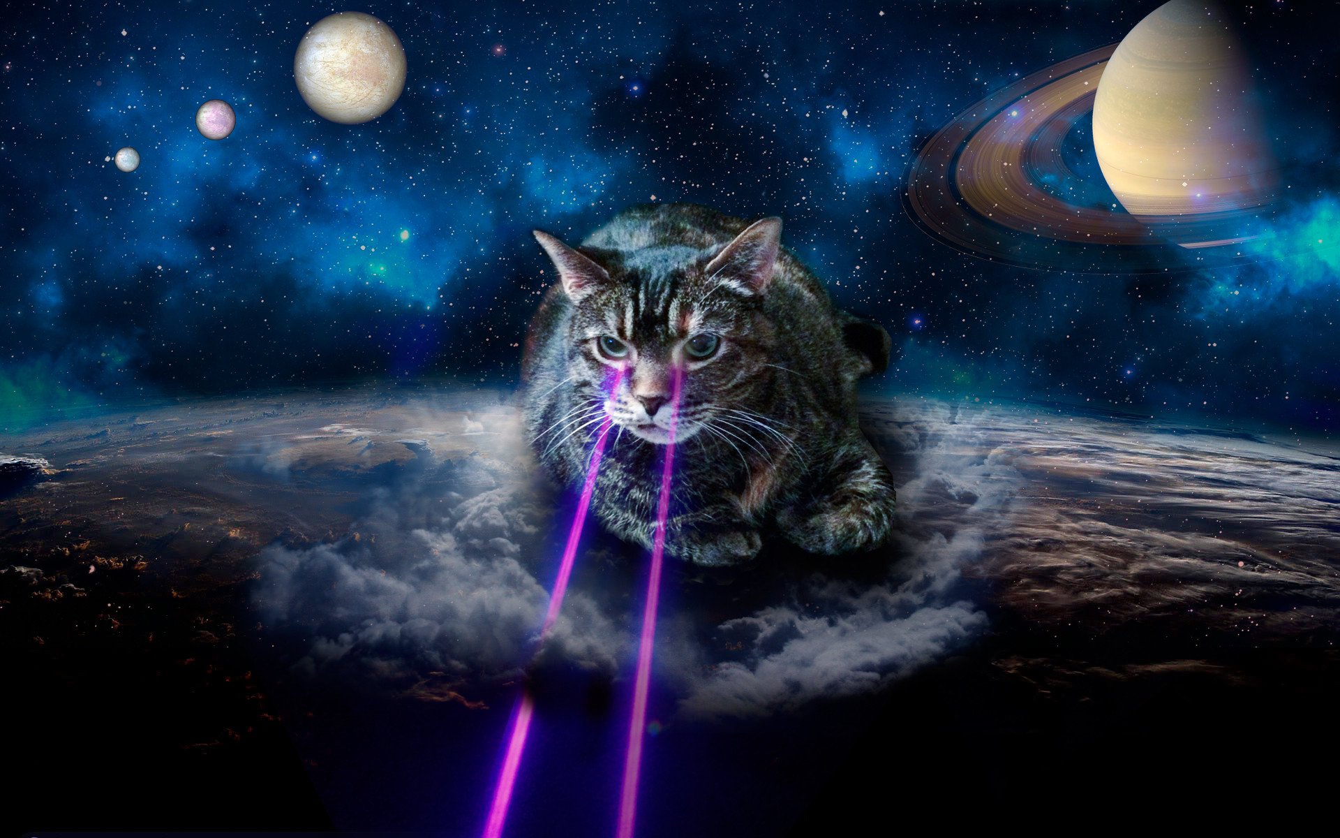Space Cat iPhone Wallpaper