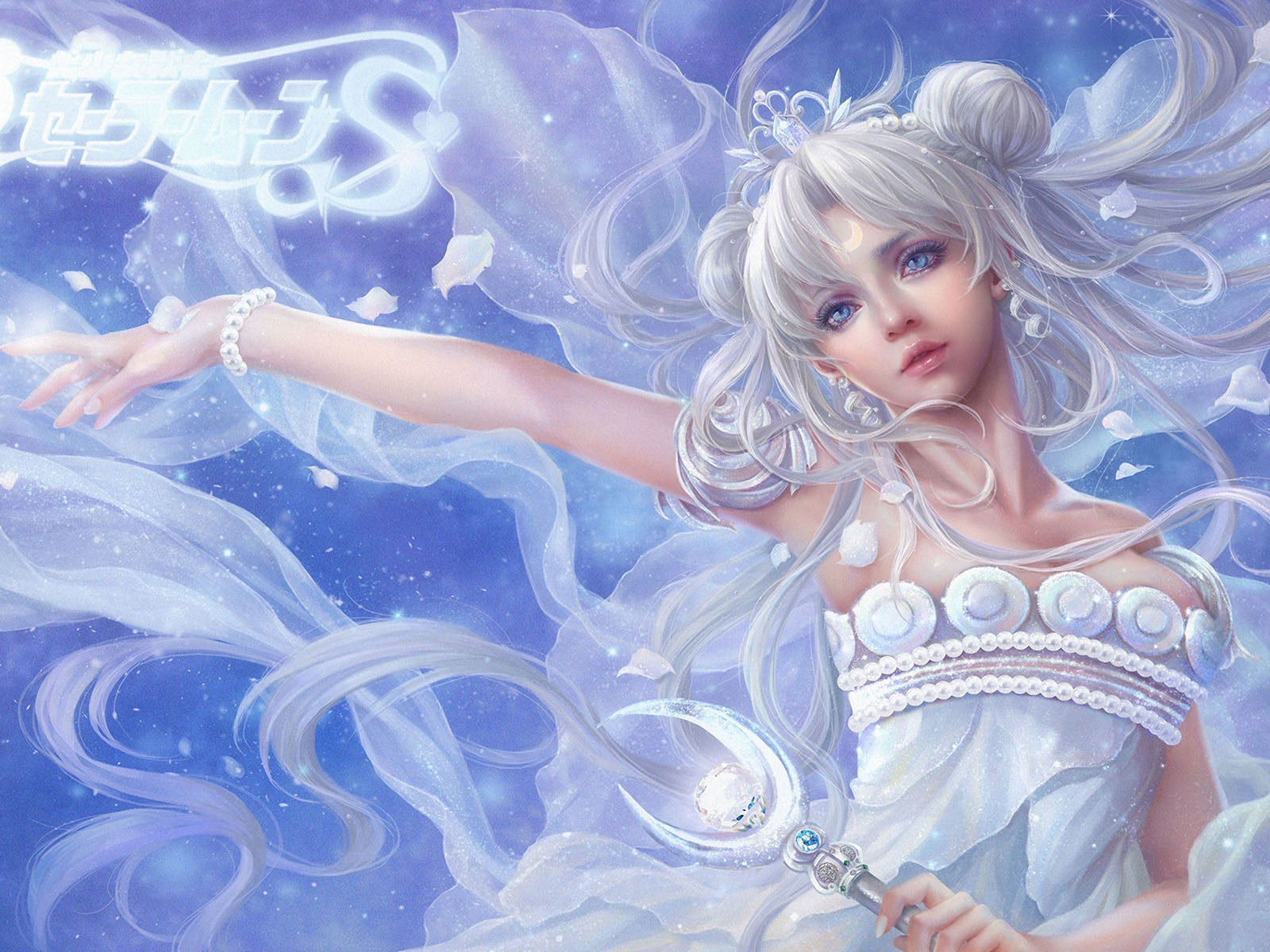 Fictional character Usagi Tsukino Princess Serenity Sailor Moon white hair ...