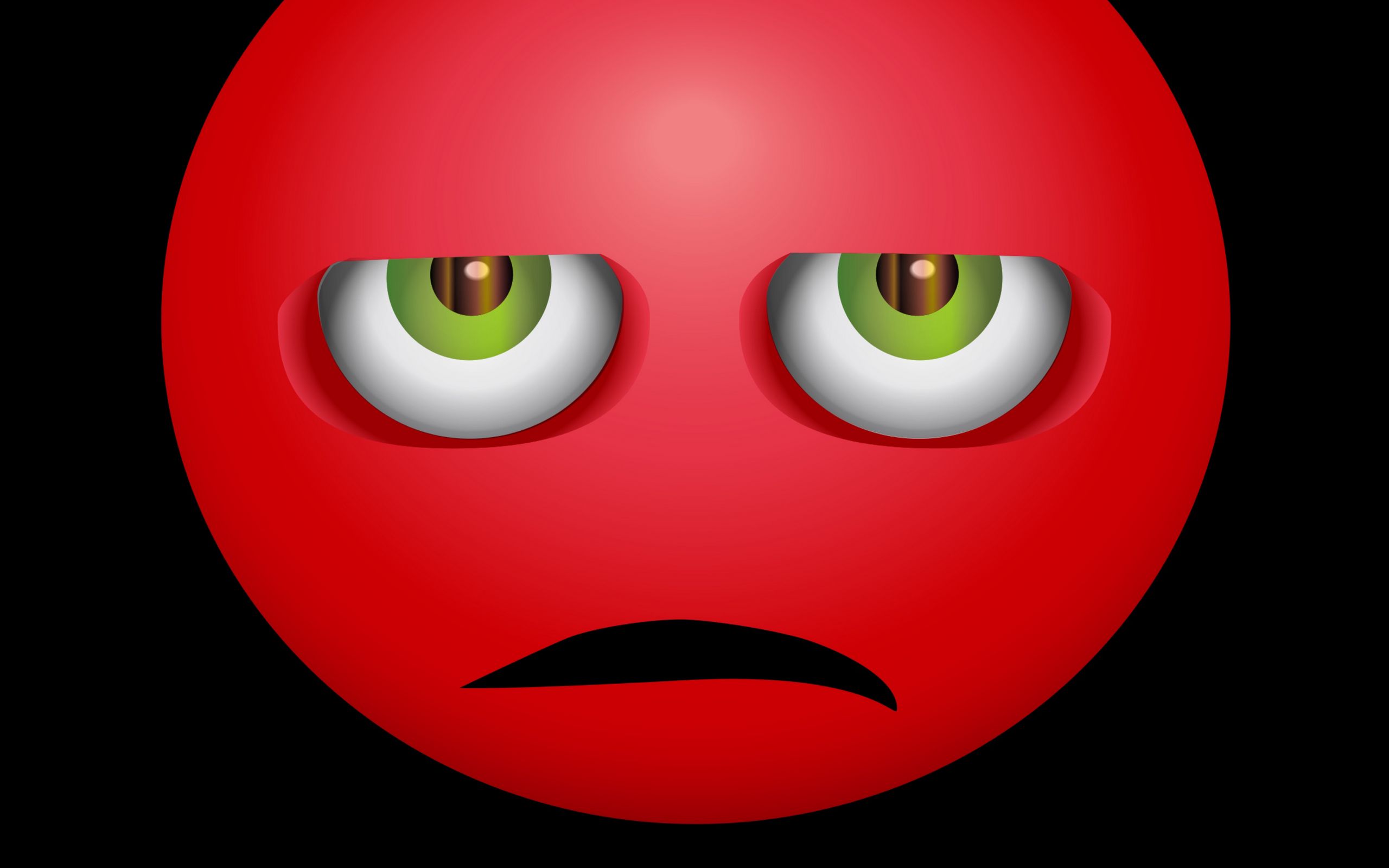 Download wallpaper 2560x1600 smiley, anger, angry, discontent, red widescreen 16:10 HD background