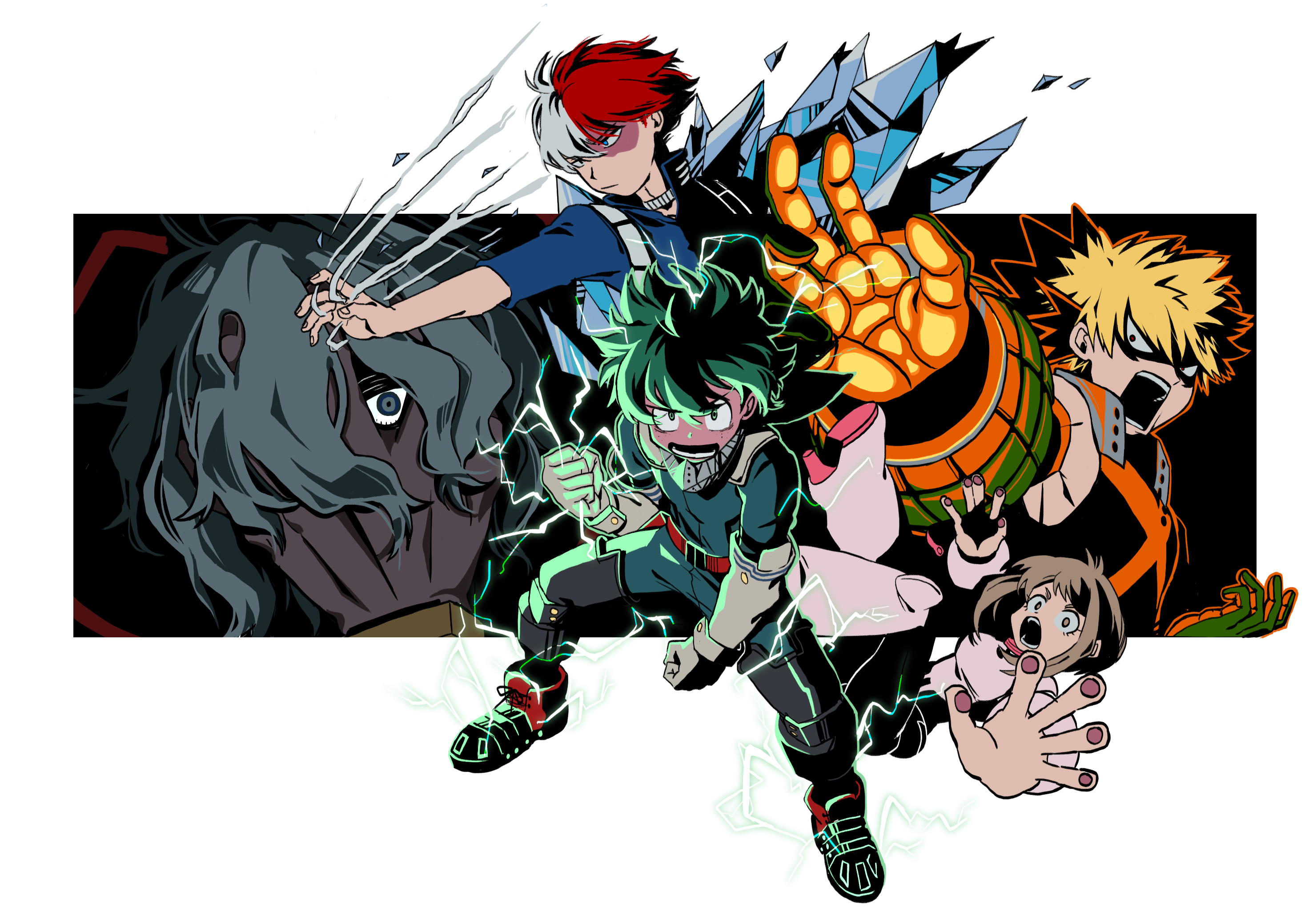 Ochaco Uraraka, Tomura Shigaraki, Izuku Midoriya, Shoto Todoroki, Katsuki Bakugou wallpaper. Mocah HD Wallpaper