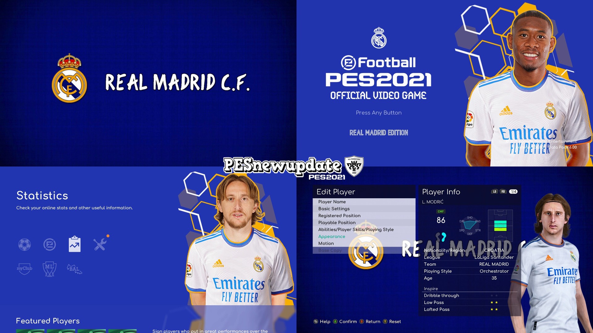 PES 2021 Menu Mod Real Madrid 2021 22 By PESNewupdate PESNewupdate.com. Free Download Latest Pro Evolution Soccer Patch & Updates