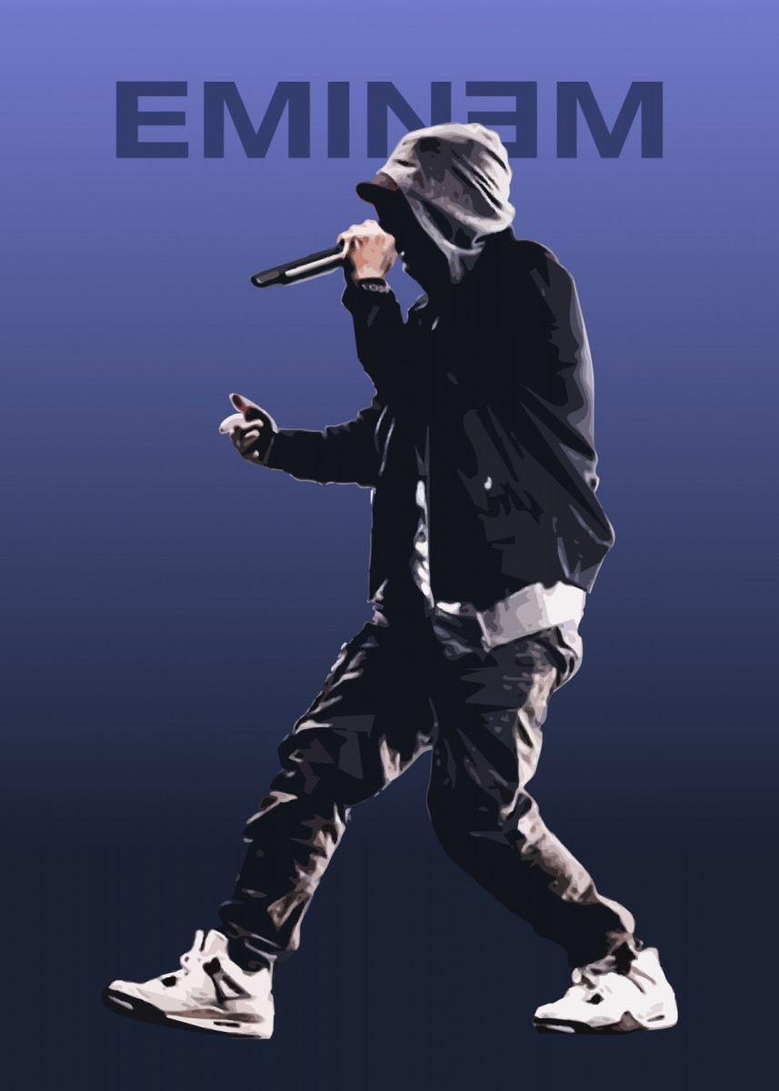 Eminem ' Metal Poster Hanafi. Displate. Eminem poster, Eminem wallpaper, Hip hop poster