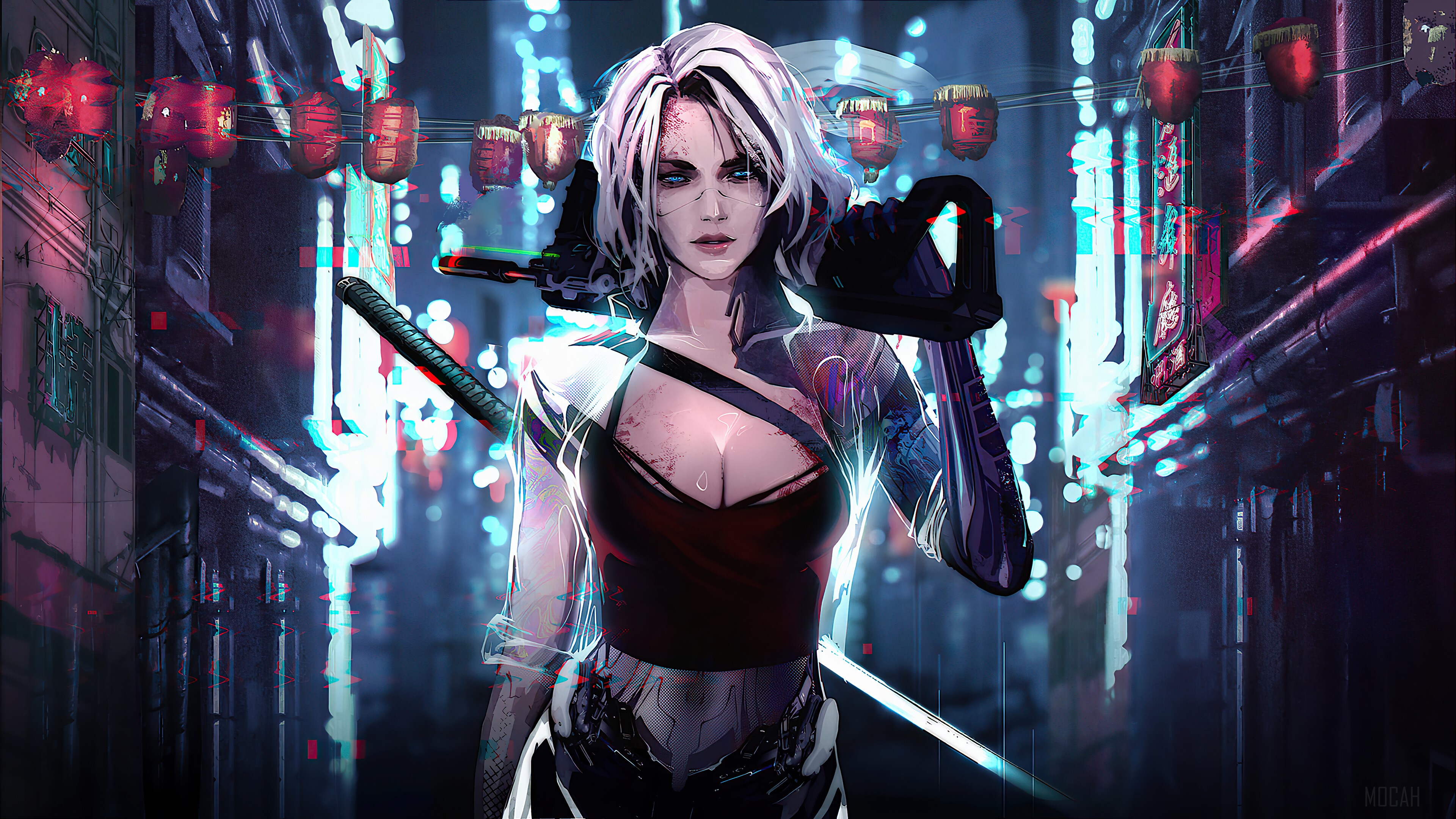 Cyberpunk Video Game, Girl, Art 4k wallpaper. Mocah HD Wallpaper