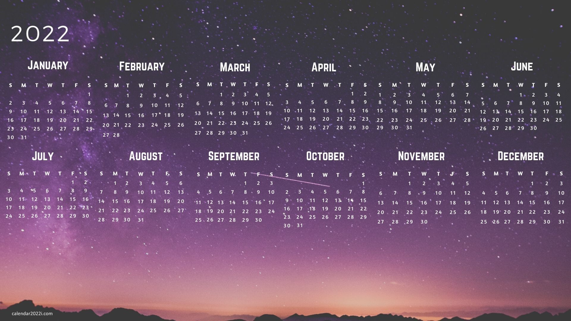 26+] 2022 Calendar Wallpapers