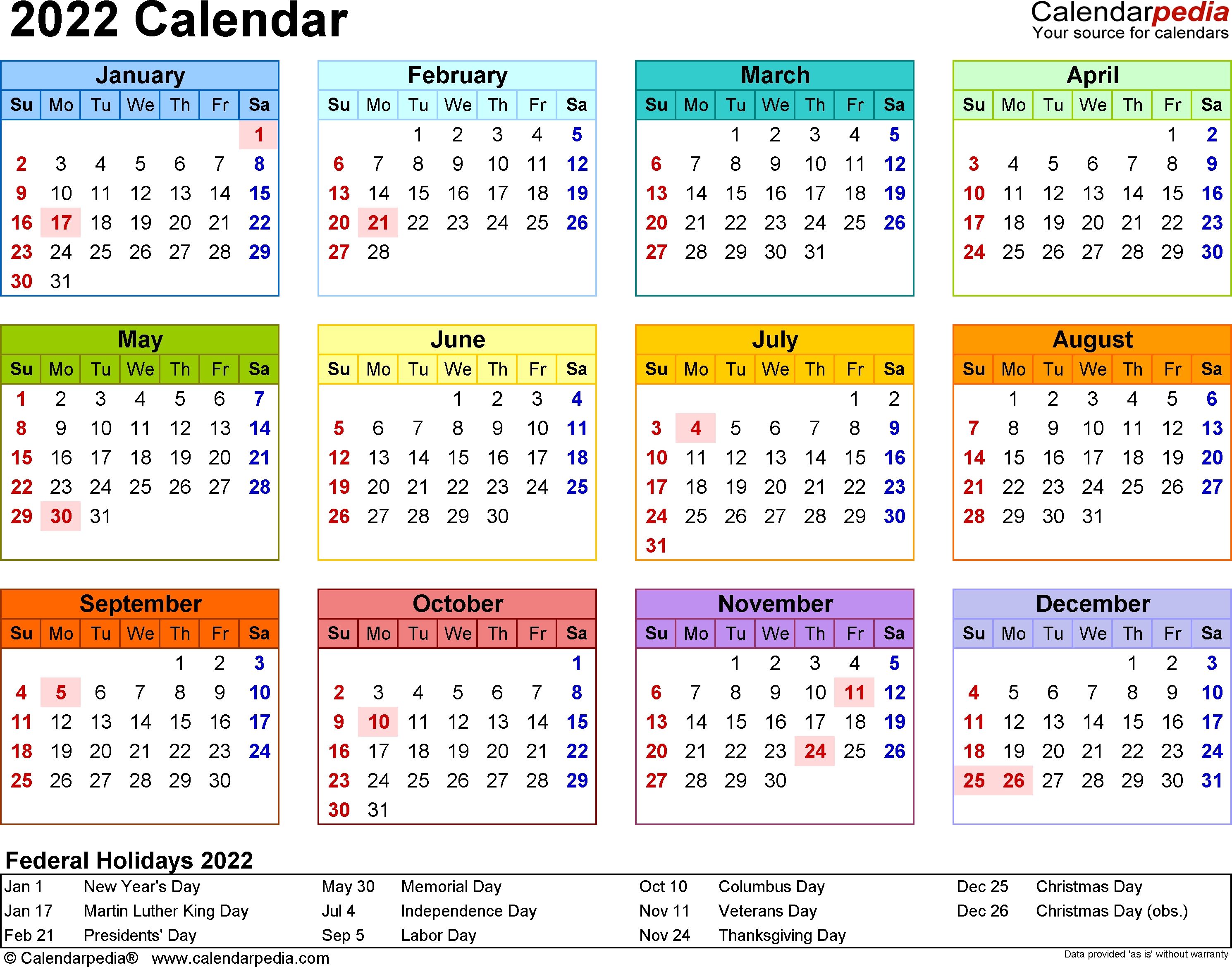 2022 Calendar Wallpapers