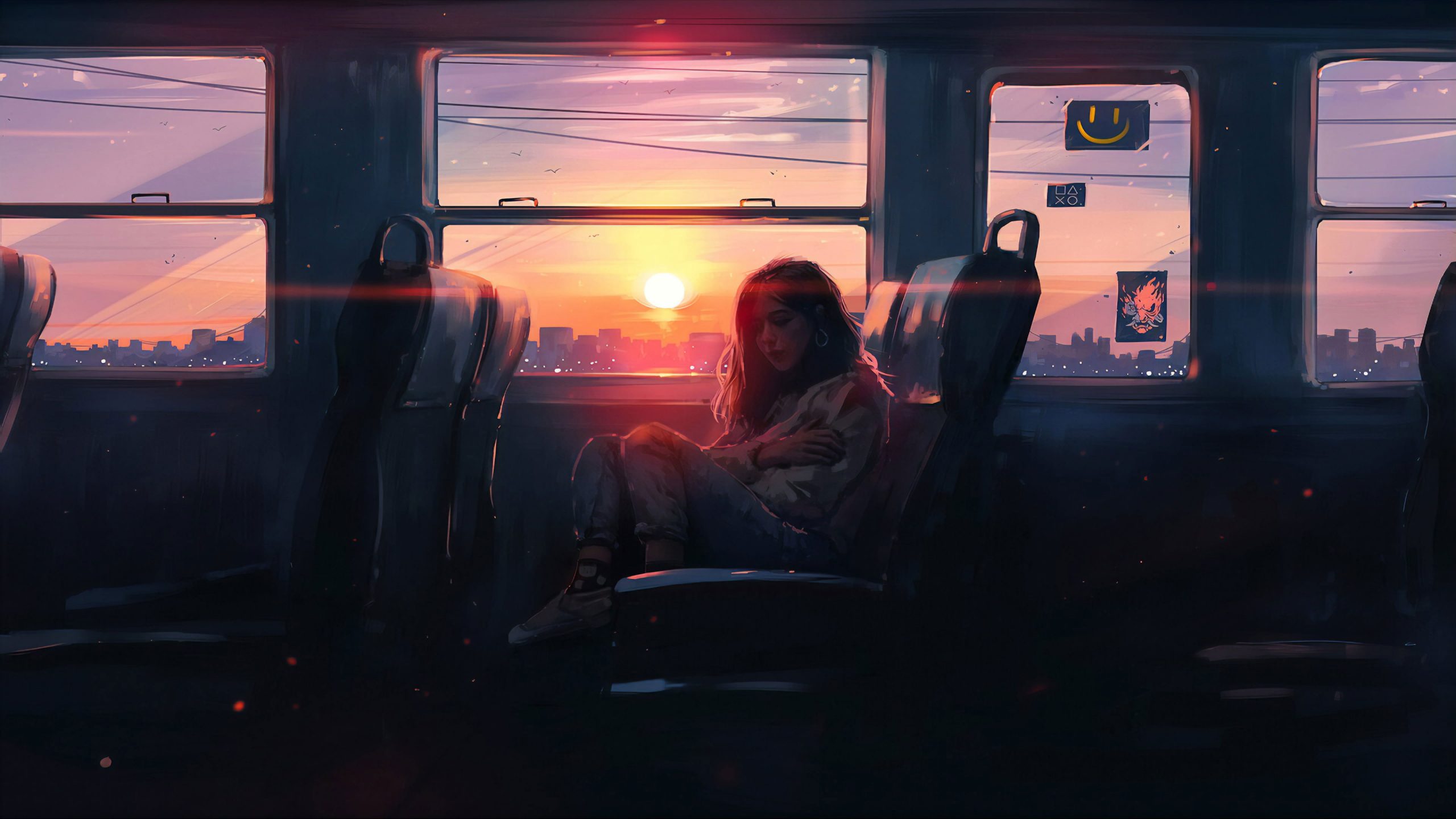 Digital Art Wallpaper, Women, Sitting, Sunset, Artwork, Fantasy Art, Aenami • Wallpaper For You