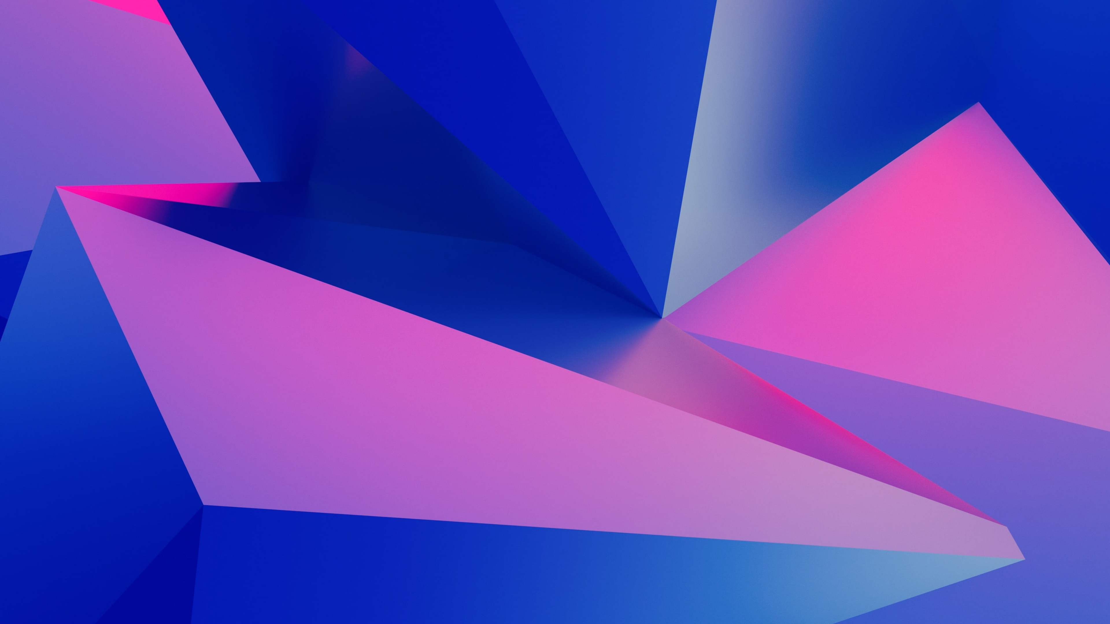 Blue Pink Triangle Geometric Shapes 4K HD Geometric Wallpaper