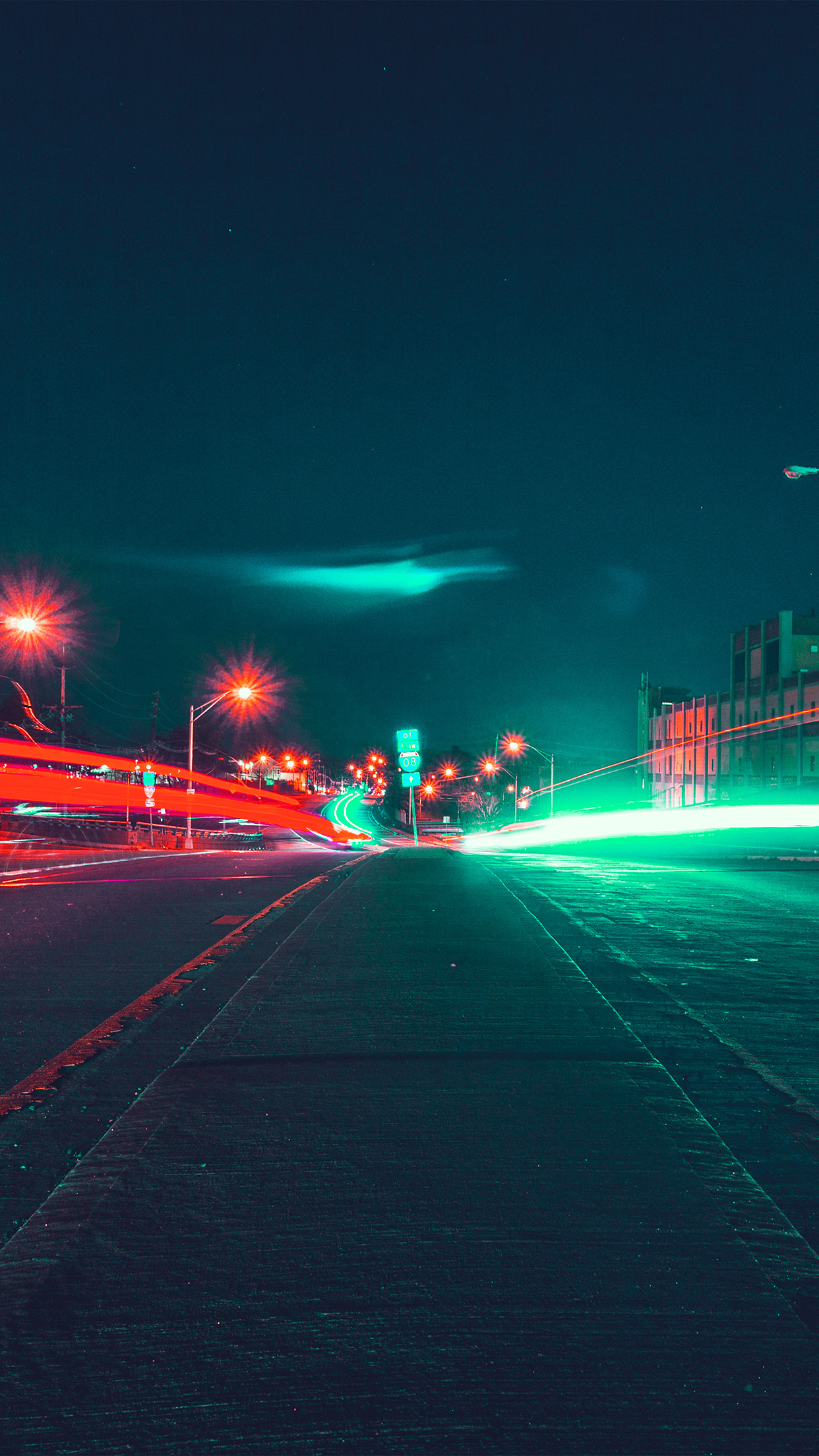 iPhone X wallpaper. street light night city nature green