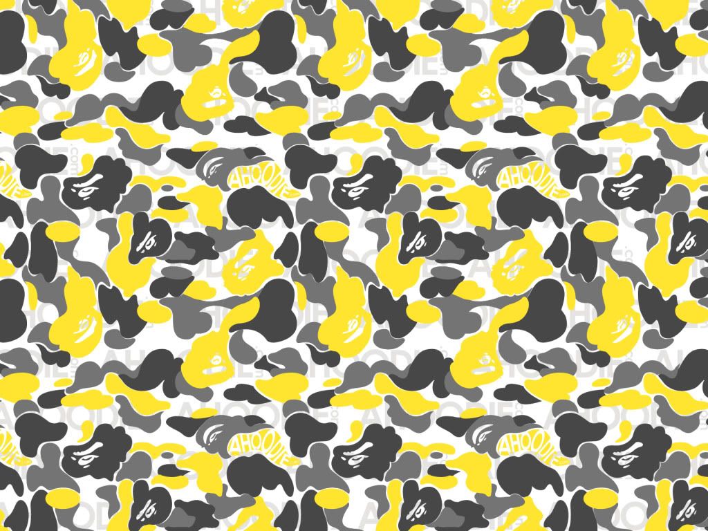 Yellow BAPE Camo Wallpaper