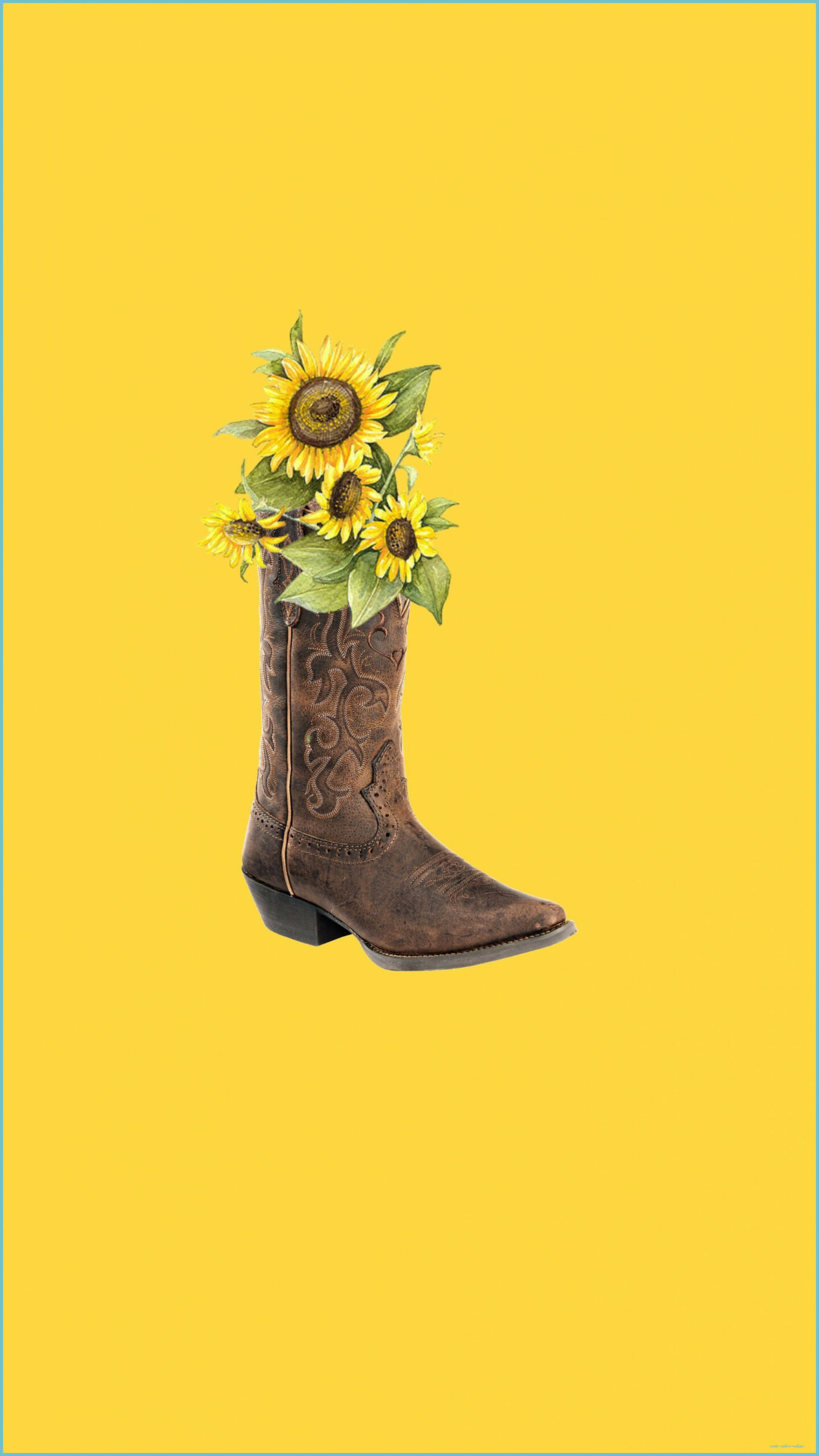 Cowgirl Sunflower Boots IPhone Wallpaper #sunflowerwallpaper Sunflower Wallpaper