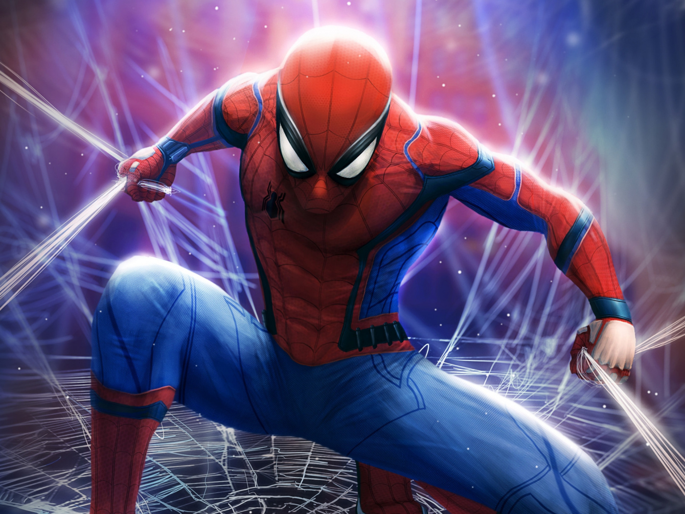 Download Spider Man, Art, Webs Wallpaper, 1400x Standard 4: Fullscreen