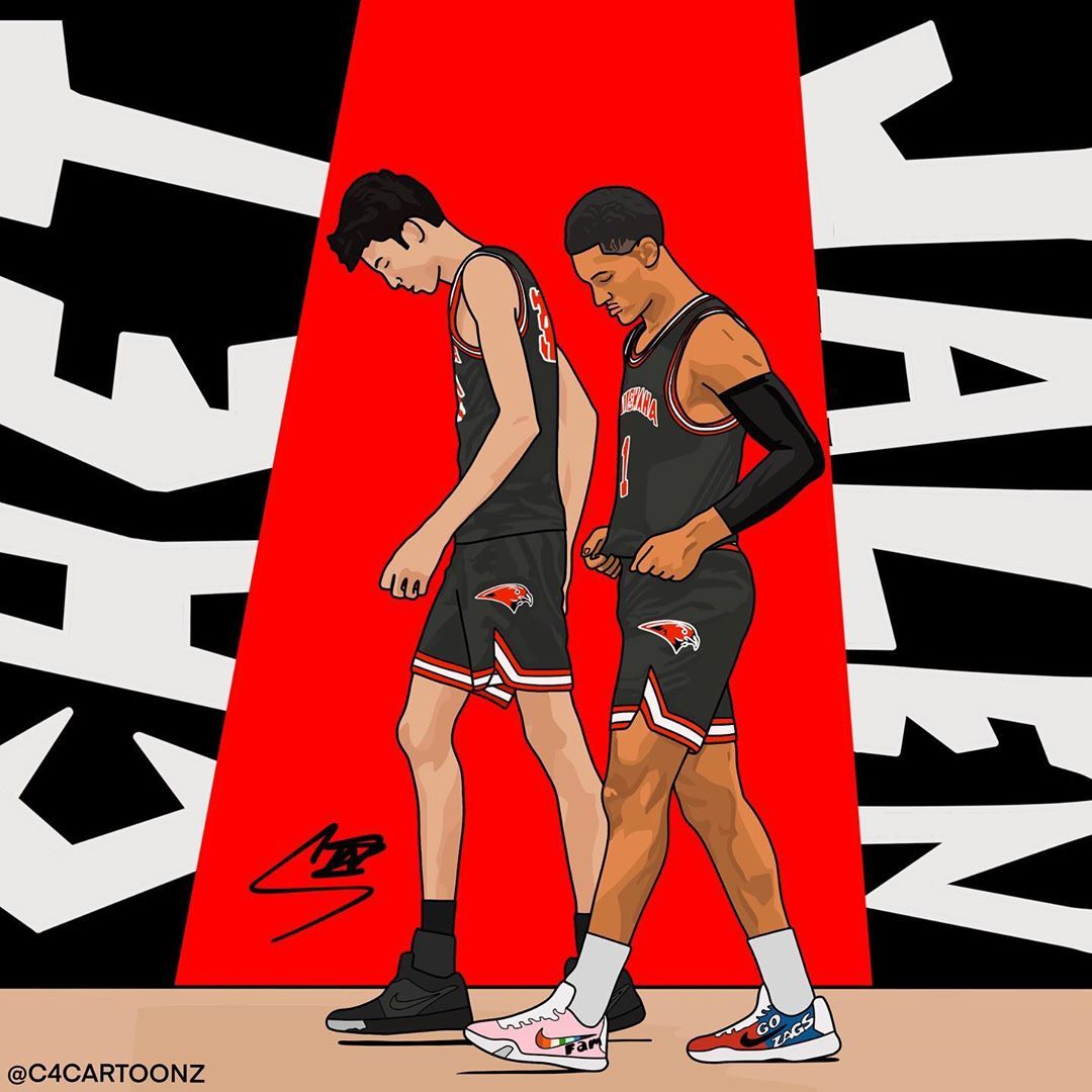 Follow For Cartoon! on Instagram: “Art of the one of the best duo in high school basketball Chet Holmgren & J. High school basketball, Nba basketball art, Nba art