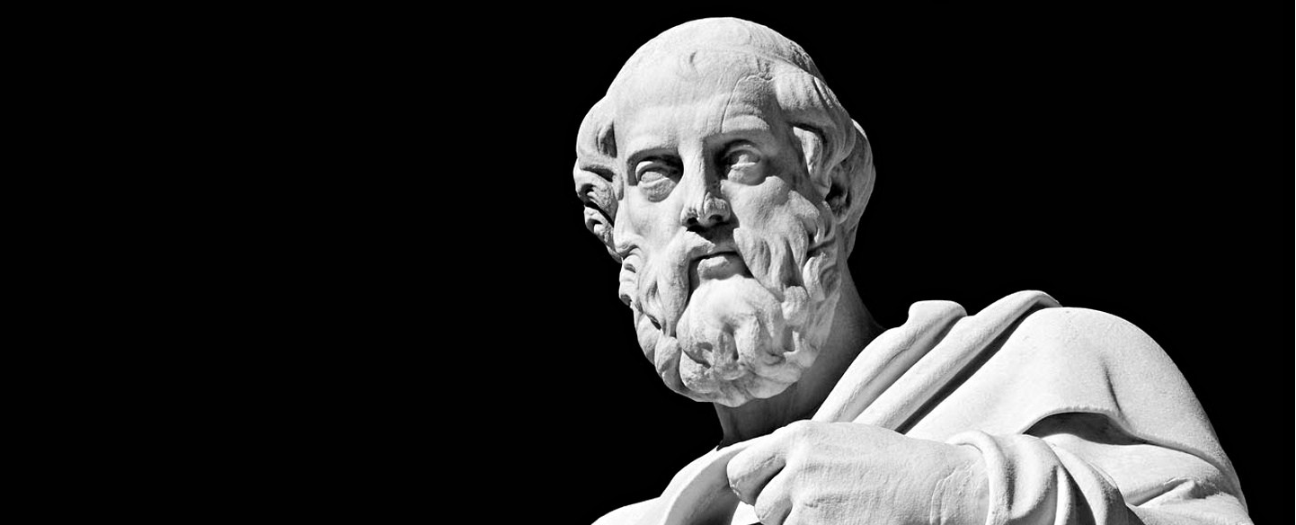 Marble statue of the ancient greek philosopher Plato Philosophy Tours