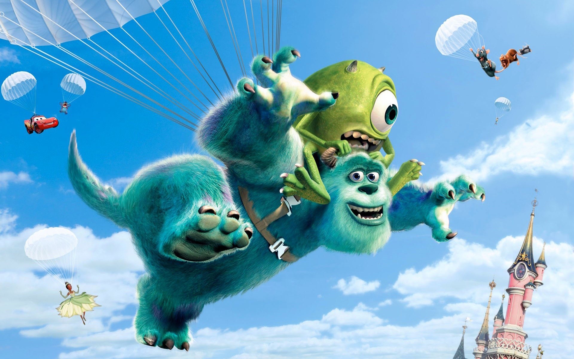 Pixar movies in parachutes Wallpaper Full HD