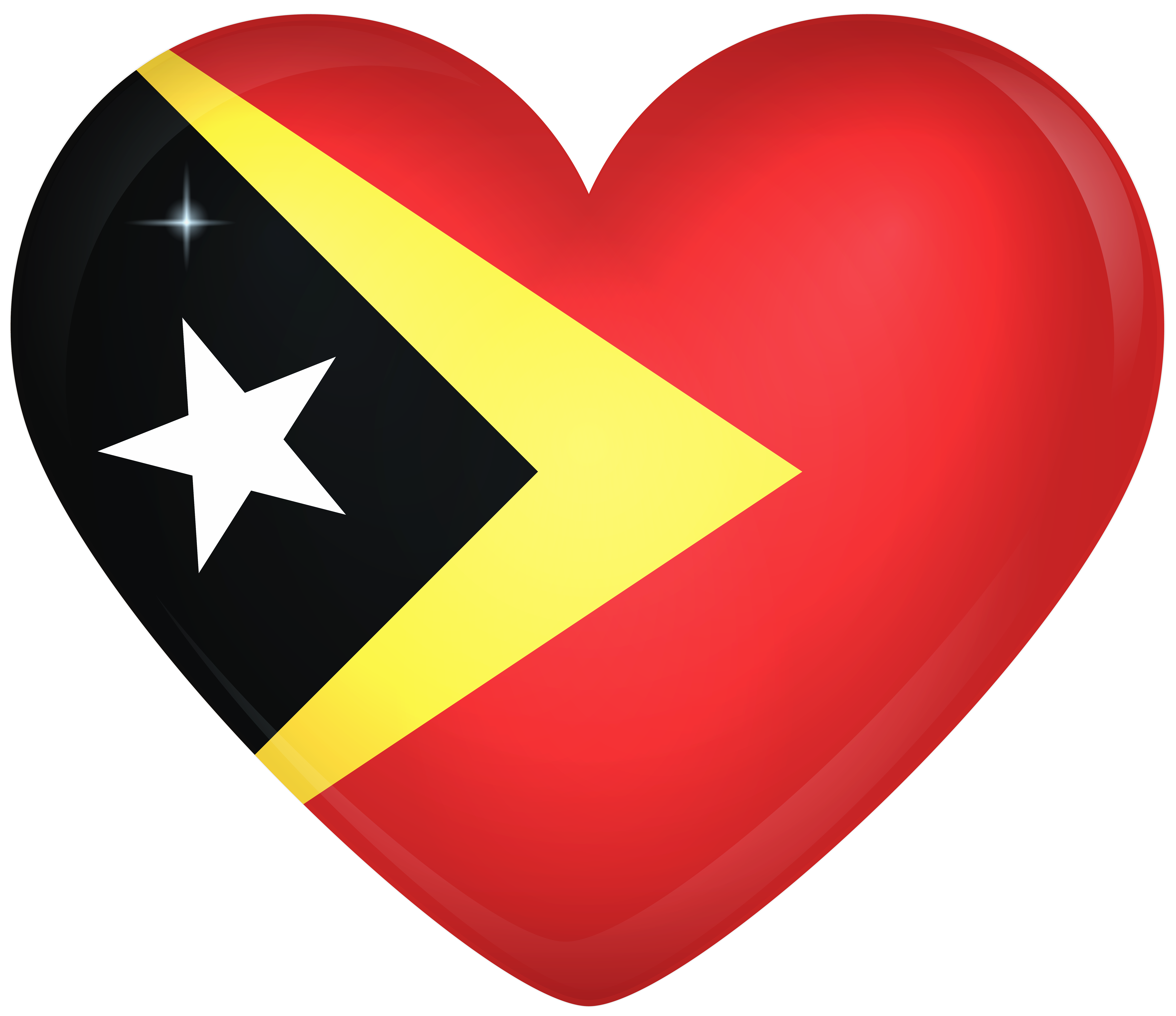 East Timor Large Heart Flag​-Quality Image and Transparent PNG Free Clipart
