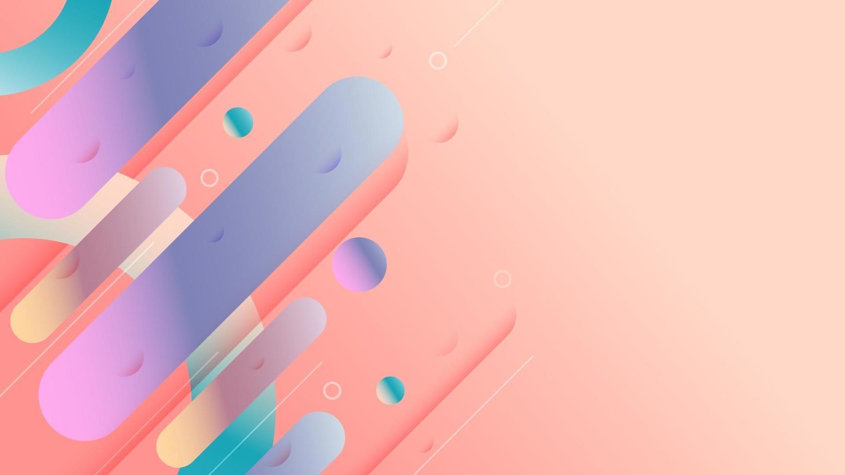 Abstract colorful shapes wallpaper background. Minimal geometric banner