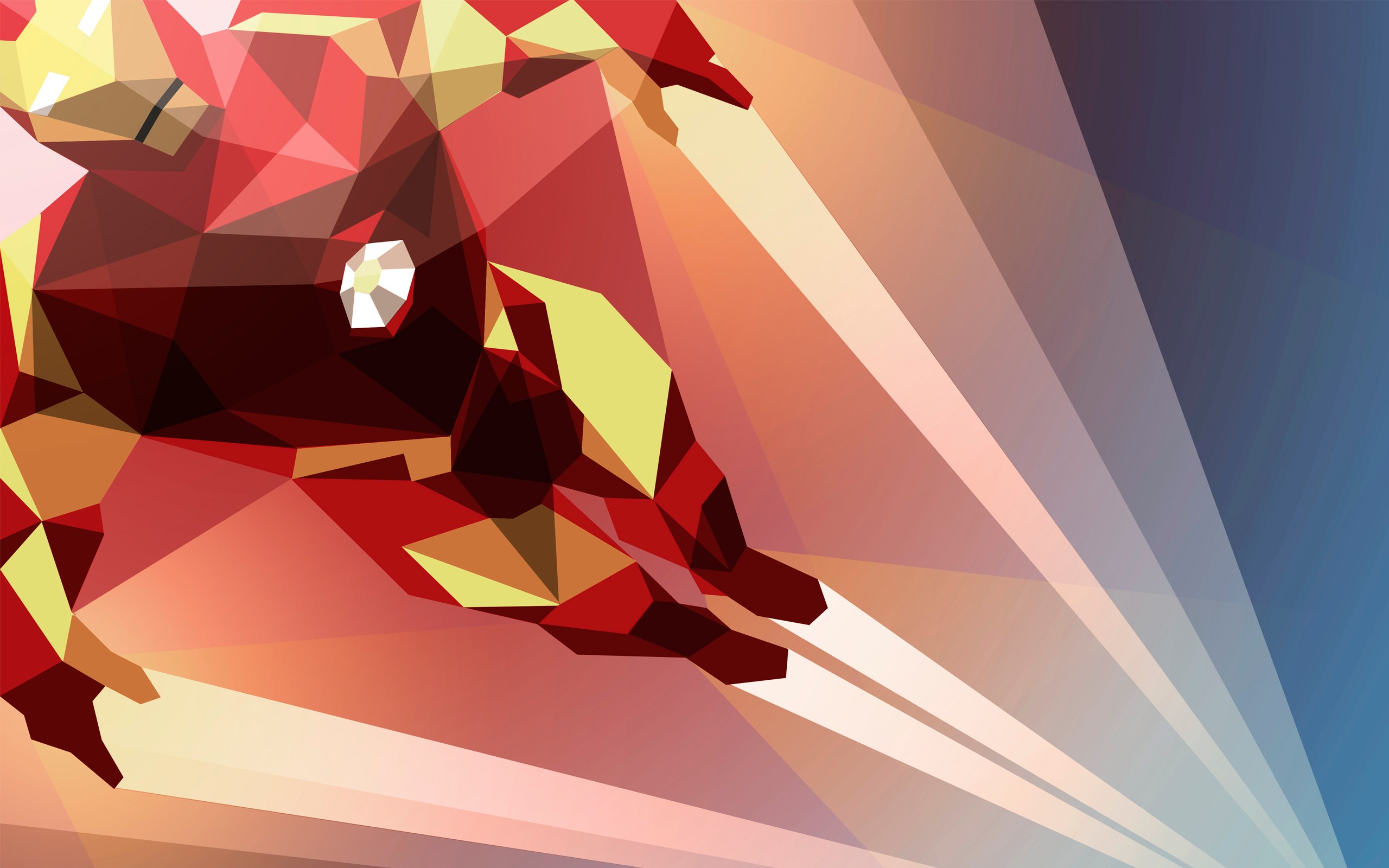 Iron Man, superheroes, artwork, Marvel Comics, Liam Brazier, geometric shapes wallpaper