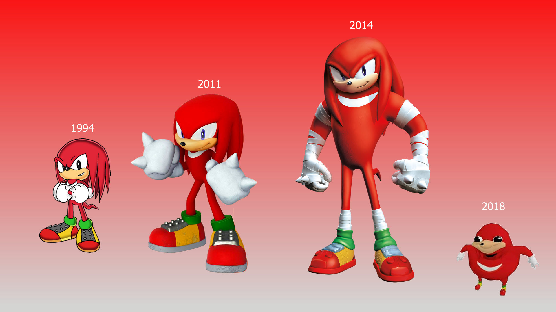 2011 1994 2018 Knuckles The Echidna Sonic & Knuckles