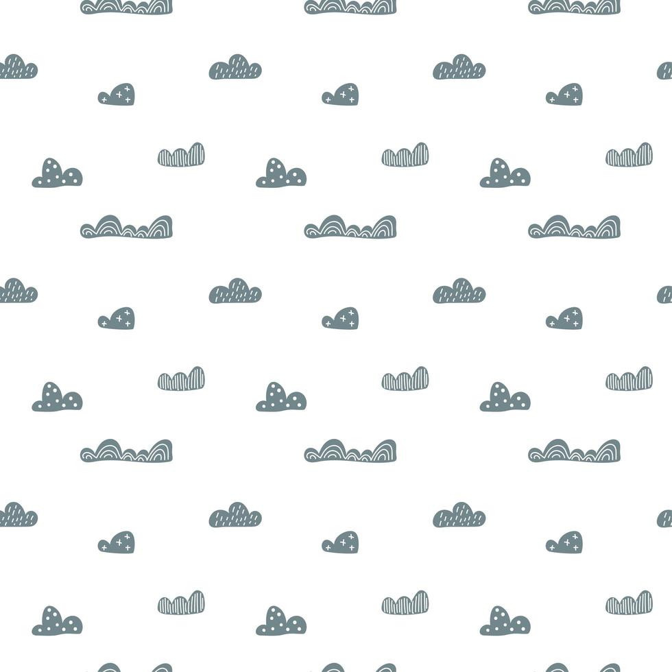 Child cute doodle clouds seamless