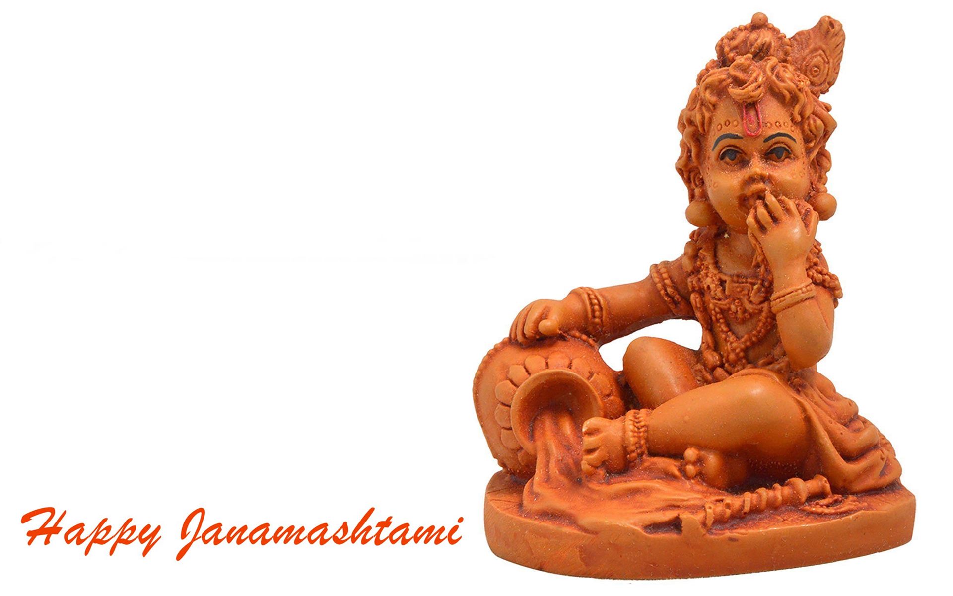 Happy Janamashtami Krishna Statue Wallpaper