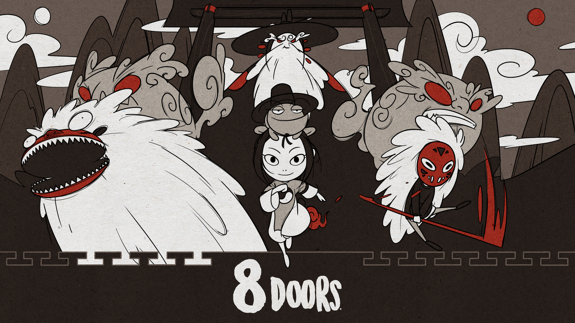 8Doors: Arum's Afterlife Adventure Has Players Entering a Cartoony, Monochromatic Purgatory