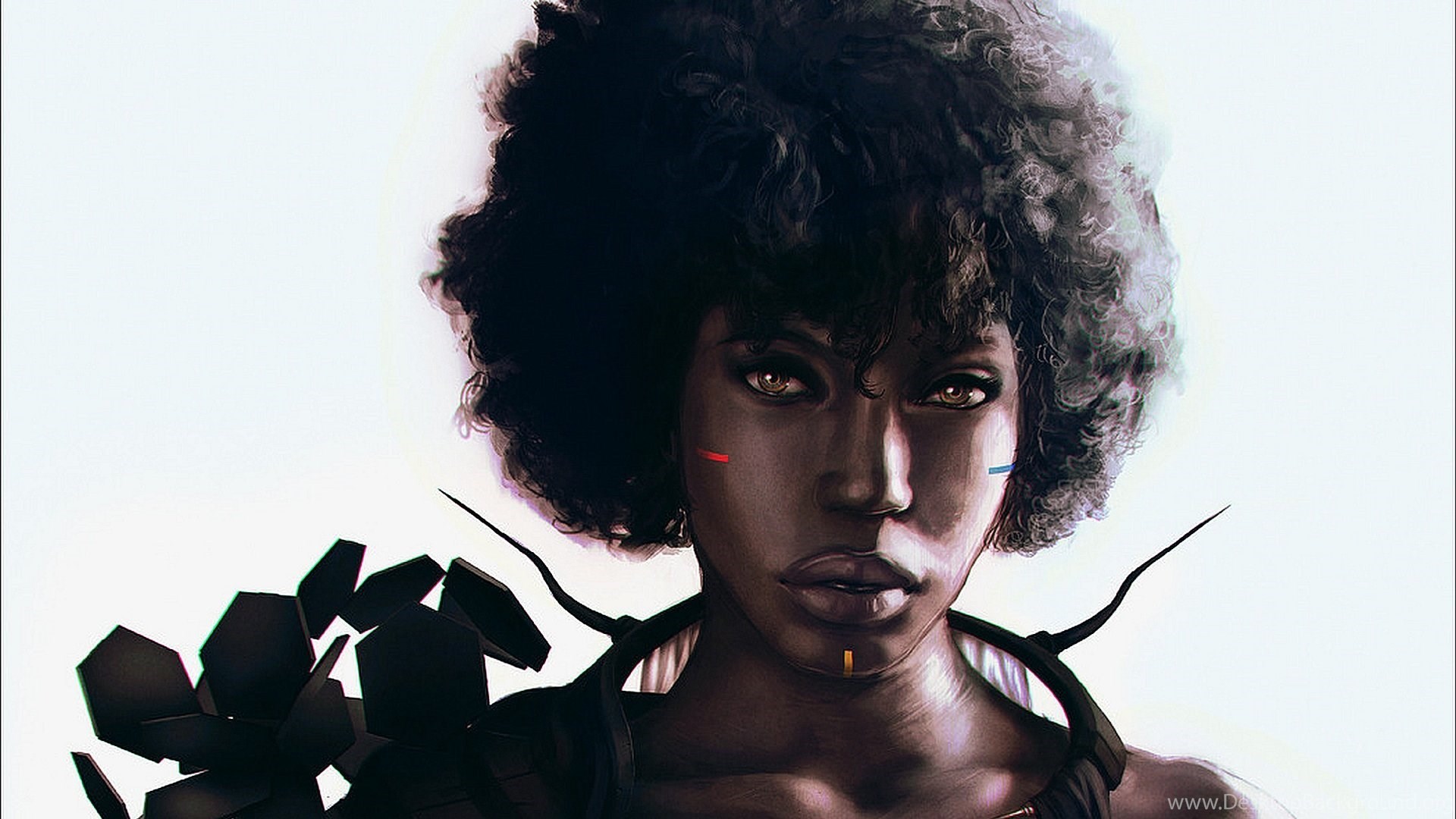 Wallpaper: Fantasy, Black Woman, Female, Short Hair, Wallpaper Desktop Background