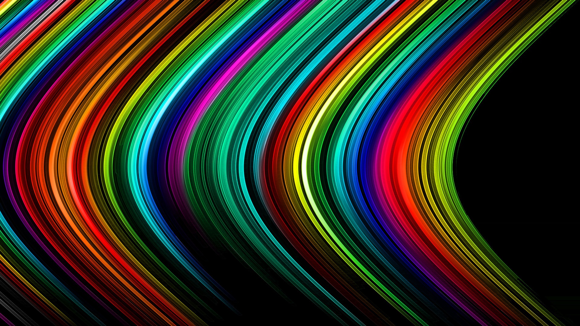 Wallpaper Abstract lines, stripes, rainbow, colors, light, rays 1920x1080 Full HD 2K Picture, Image