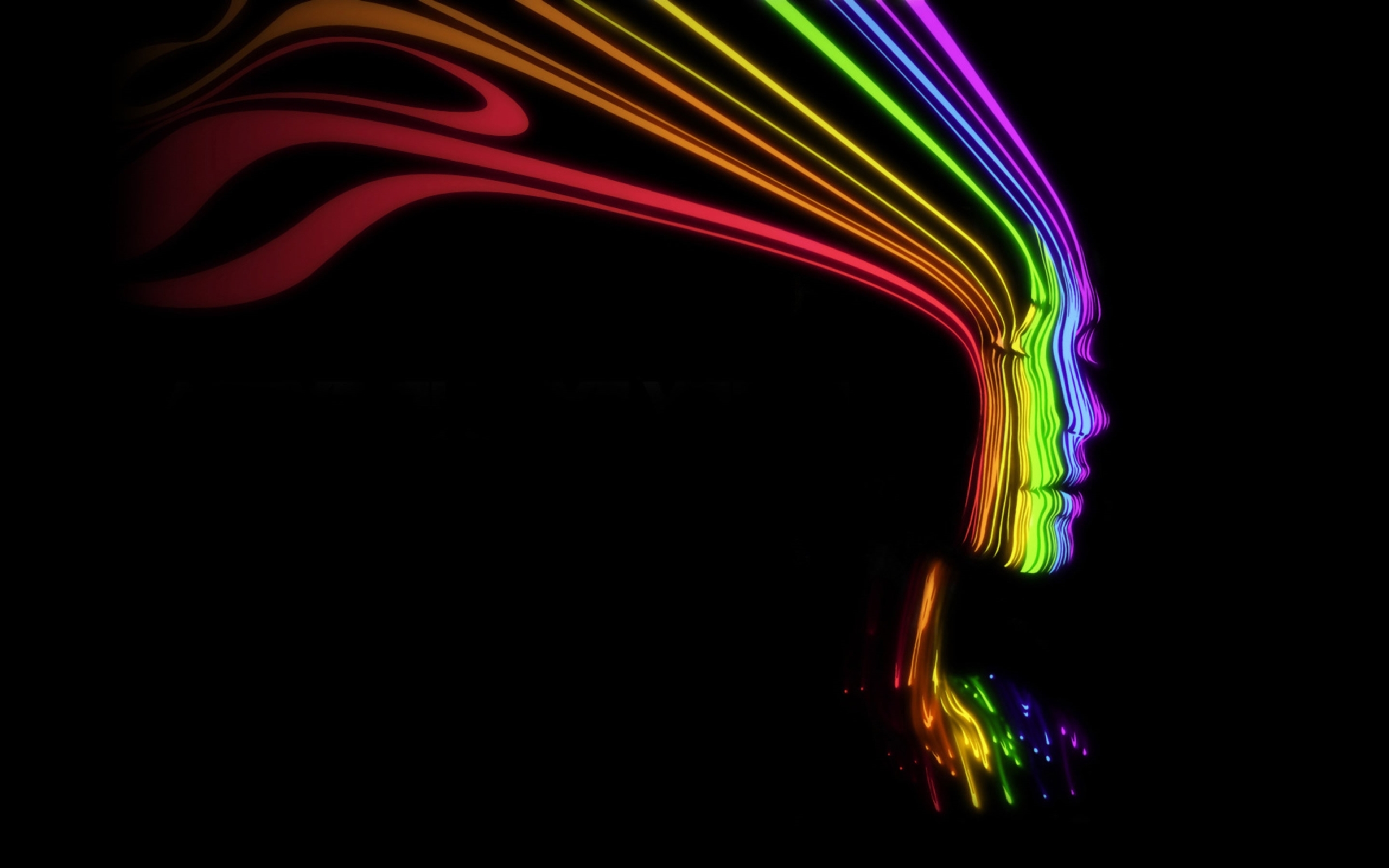 Face Shaped Rainbow Lines MacBook Air Wallpaper Download