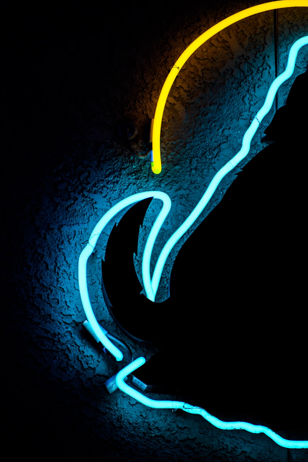 blue and yellow LED light photo