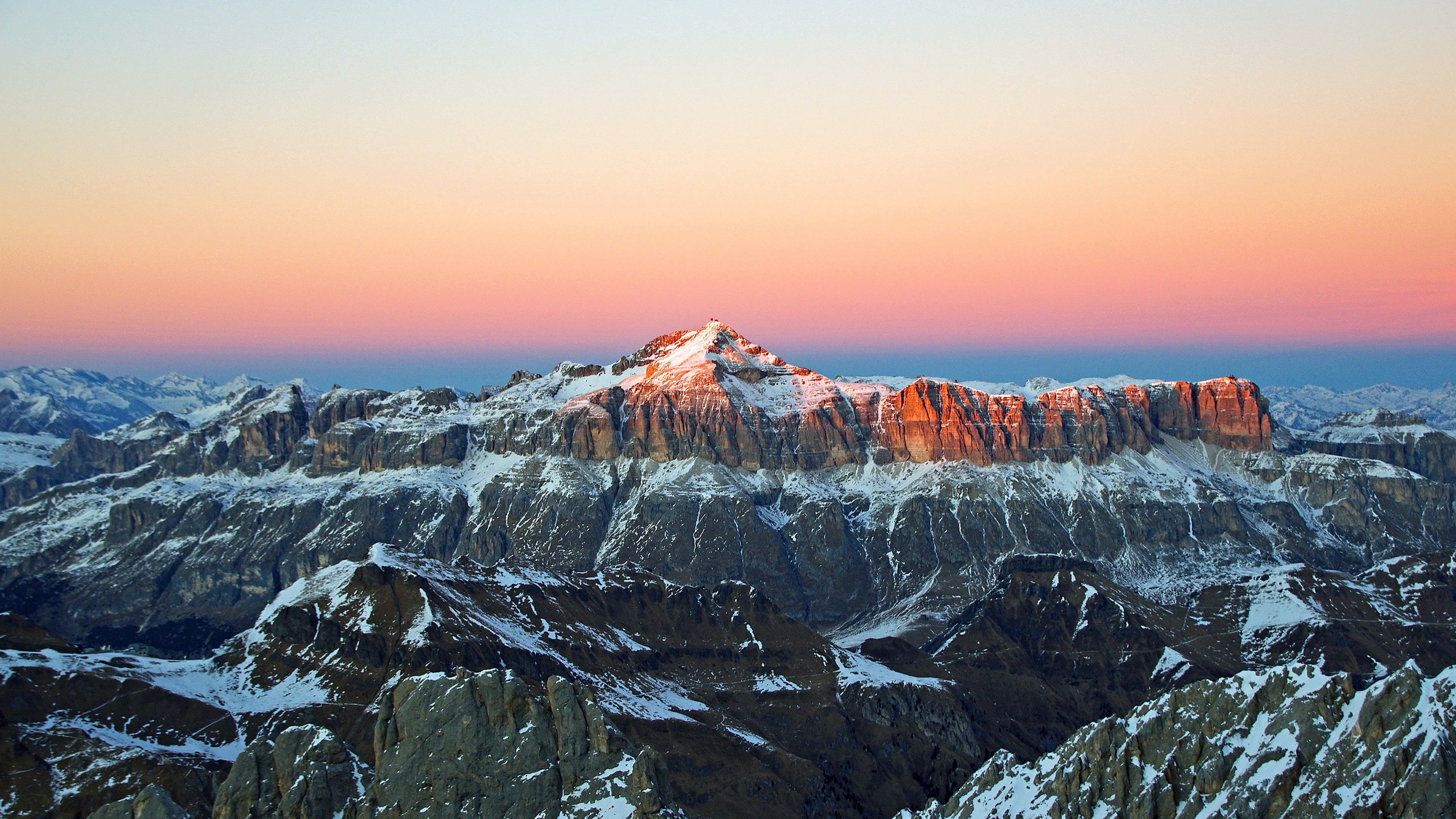 Glacier mountains, Snow covered, Mountain range, Alpenglow, Winter, Mountain Peak, Landscape, Scenic, 4k Free deskk wallpaper, Ultra HD