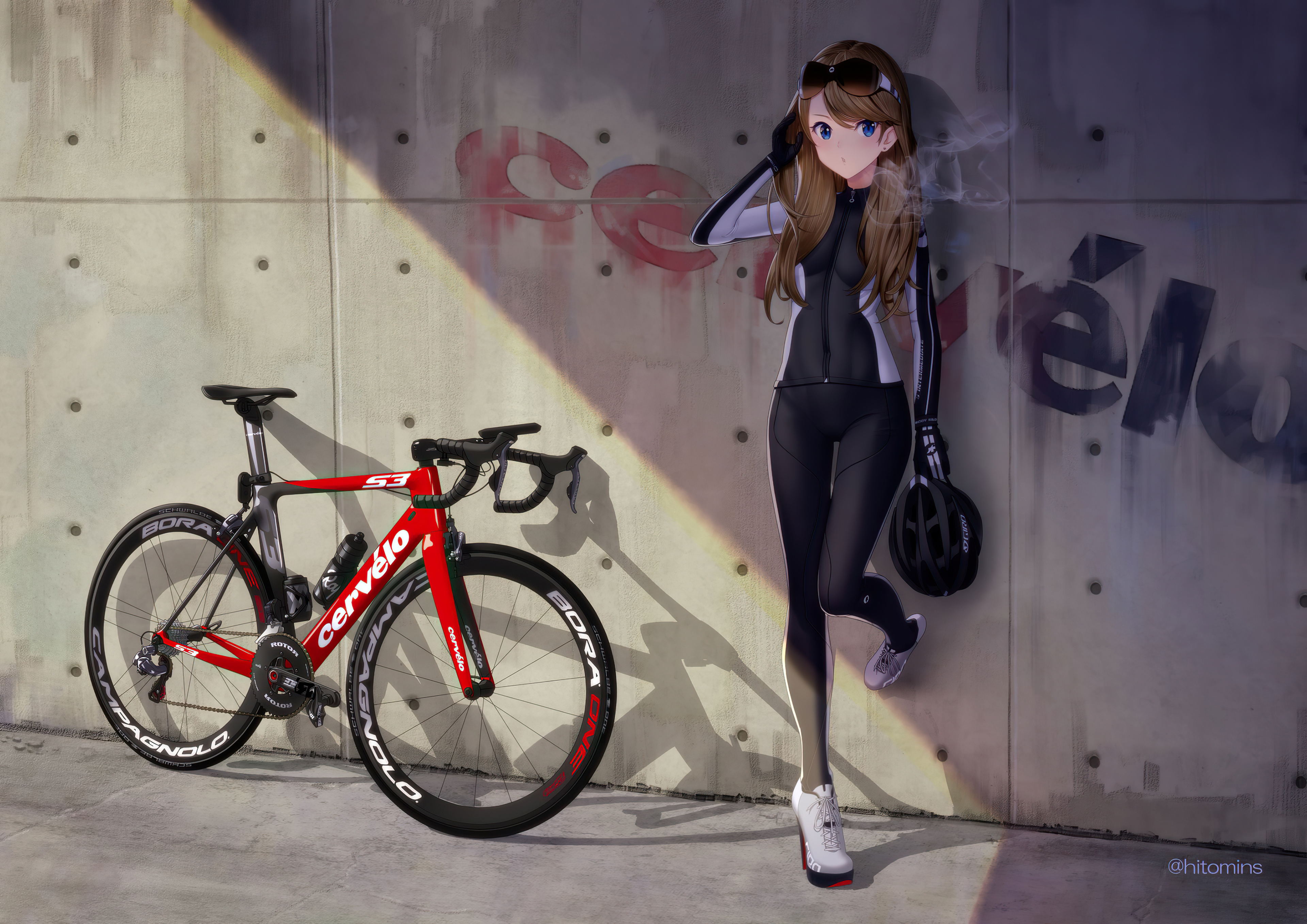Wallpaper 4k Anime Girl With Bike Wallpaper