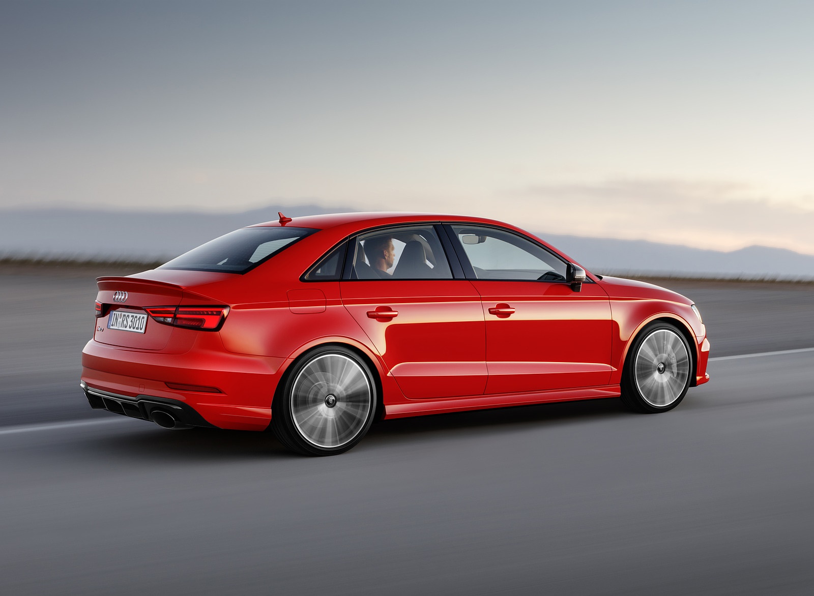 Audi RS3 Sedan (Color: Catalunya Red) Rear Three Quarter Wallpaper