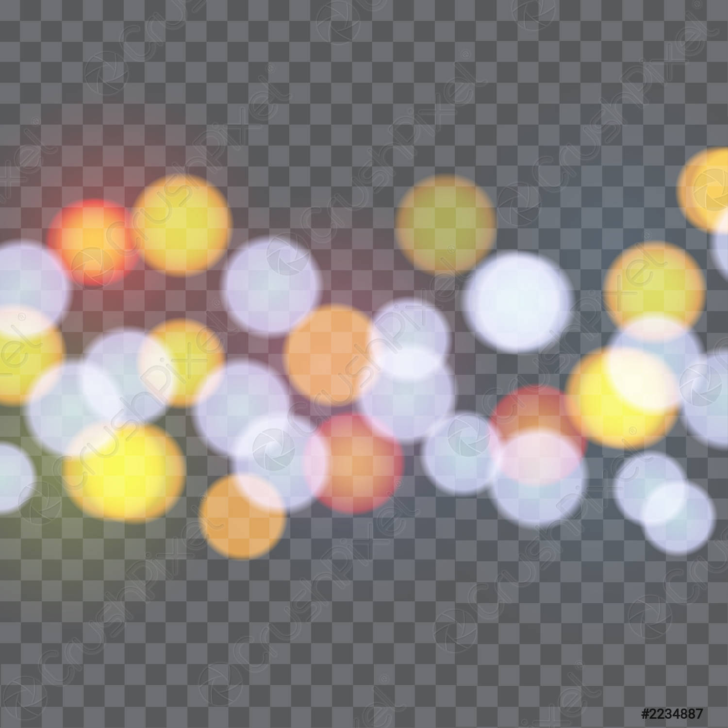 Blurred glitter abstract border lights wallpaper on transparent background Vector