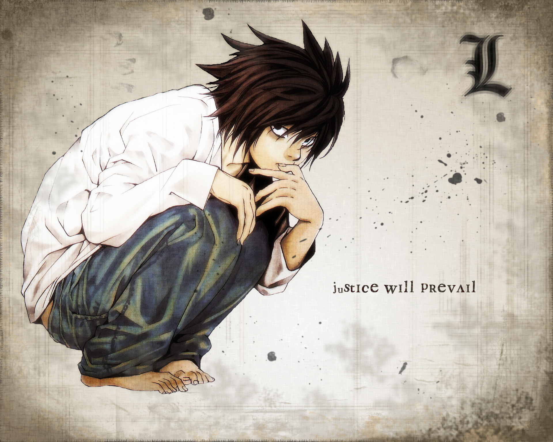 L from Death Note HD Wallpaper: Justice Will Prevail