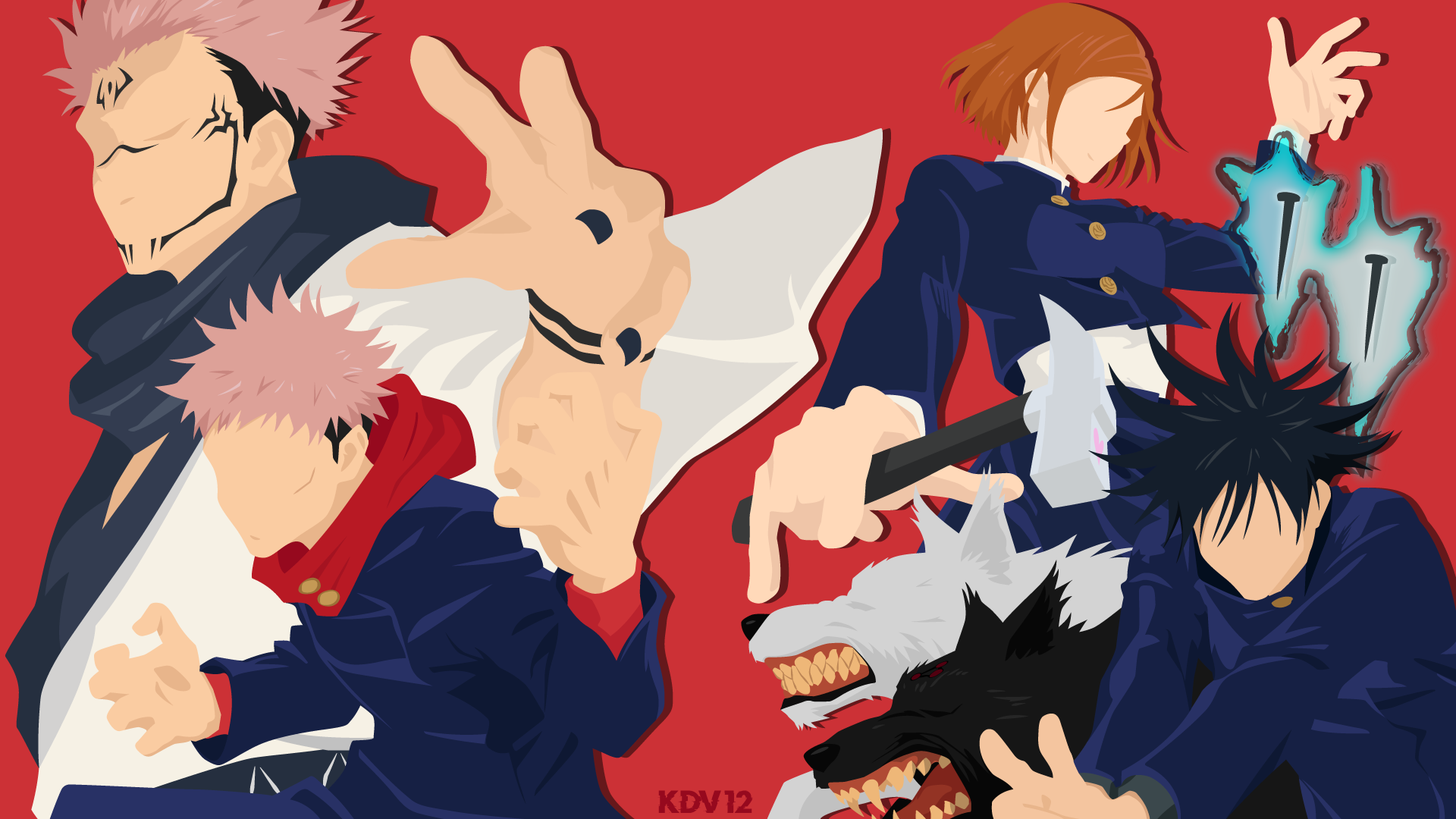 JuJutsu Kaisen.. Made using Adobe Illustrator (1920x1080): wallpaper