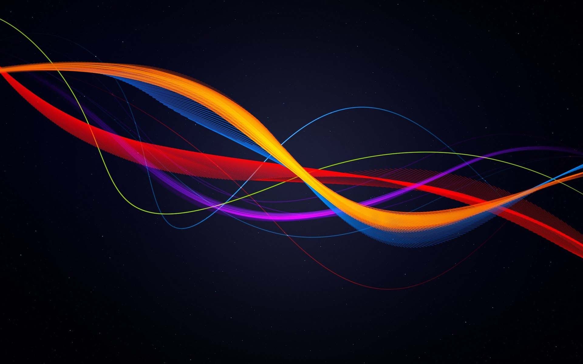 Red Yellow Blue Purple Lines. HD 3D and Abstract Wallpaper for Mobile and Desktop