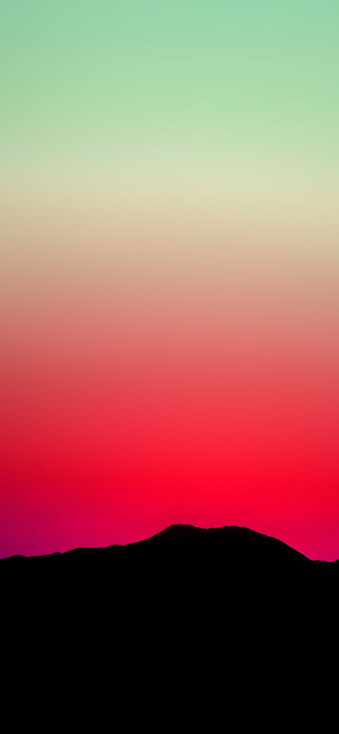 iPhone X wallpaper. sunset sky minimal nature red green