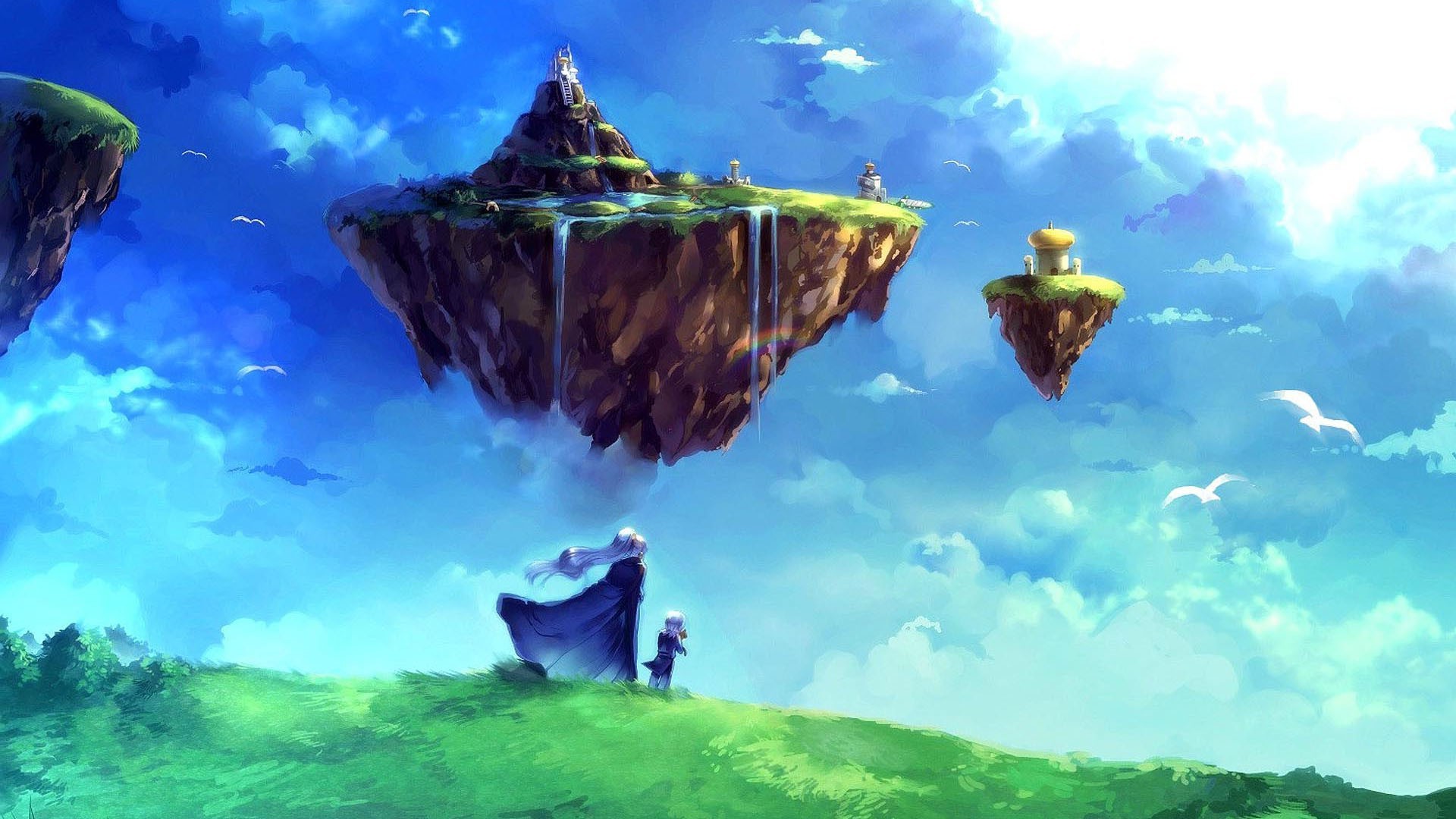 anime, Sky, Nature, Floating Island, Chrono Trigger, Janus Zeal, Schala Zeal Wallpaper HD / Desktop and Mobile Background