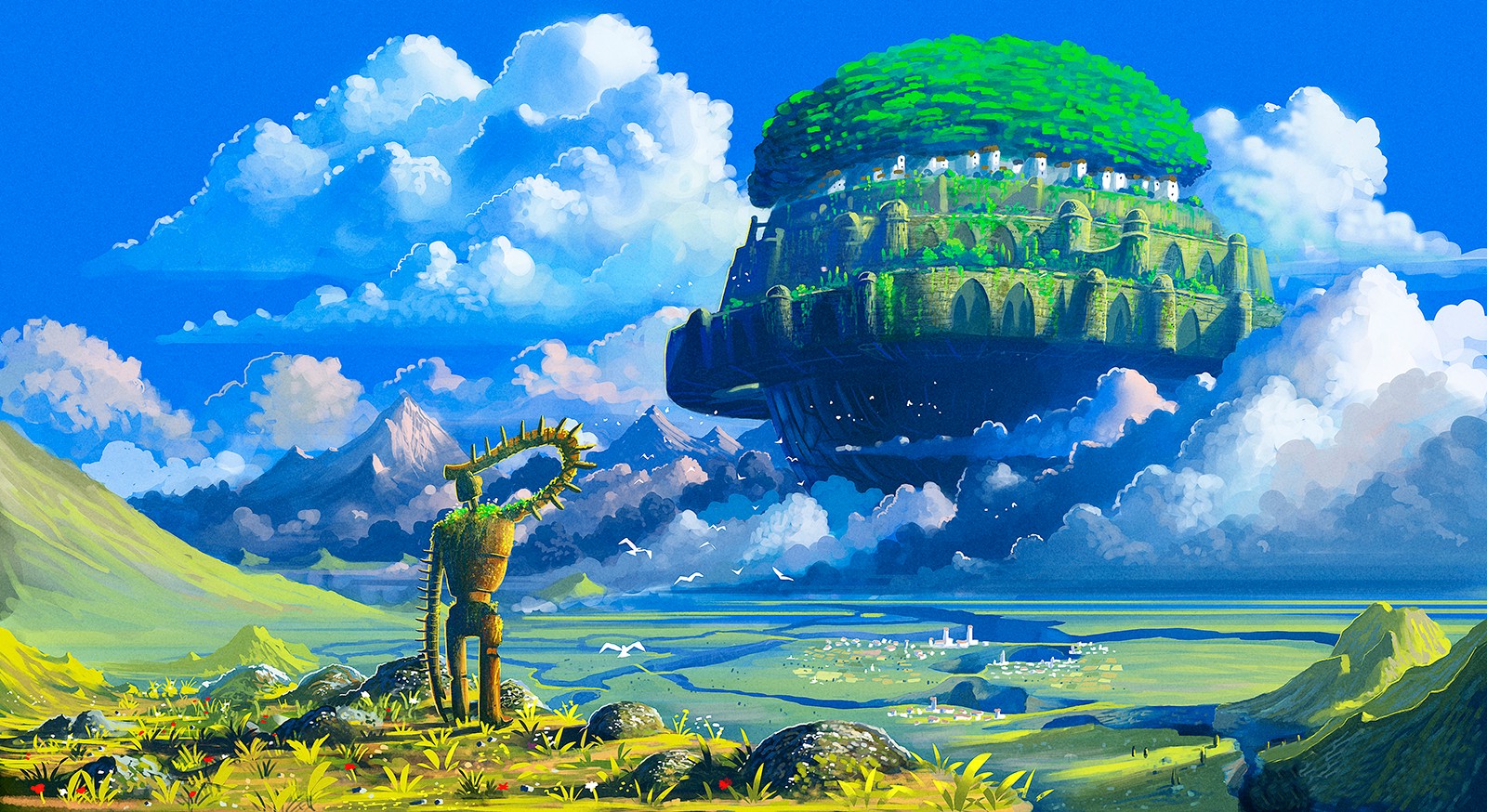 Studio Ghibli, Castle In The Sky, Robot, Anime, Floating Island Wallpaper HD / Desktop and Mobile Background