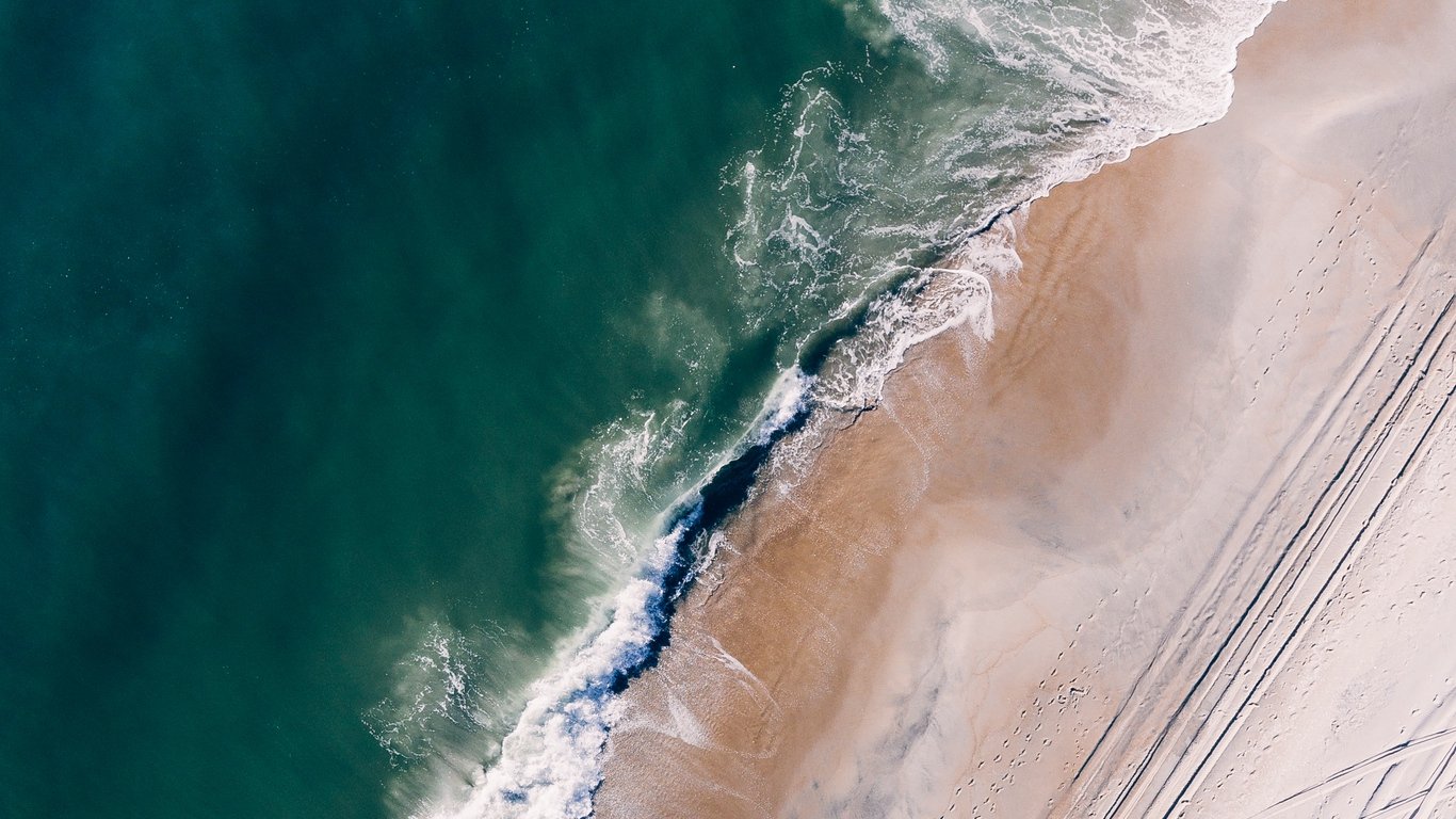 Wallpaper Ocean, Aerial View, Surf, Sand, Foam, Water, Wallpaper Beach Aerial View