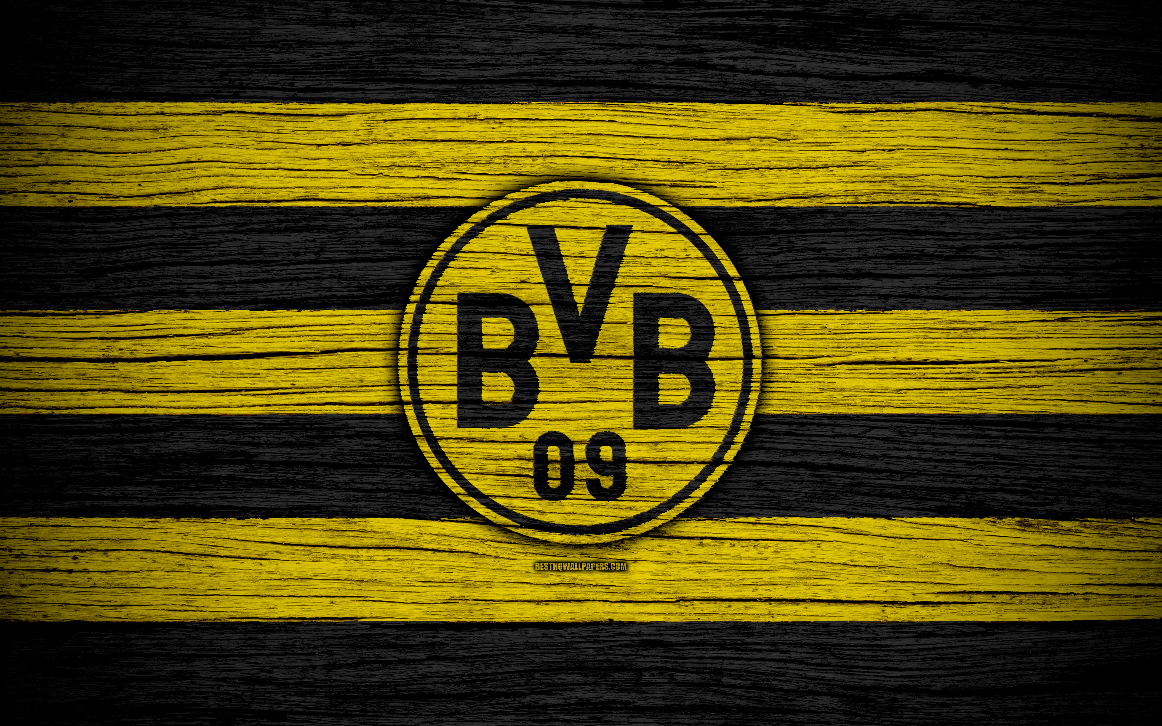 Borussia Dortmund, 4k, Bundesliga, Bvb, Logo, Germany, HD Wallpaper